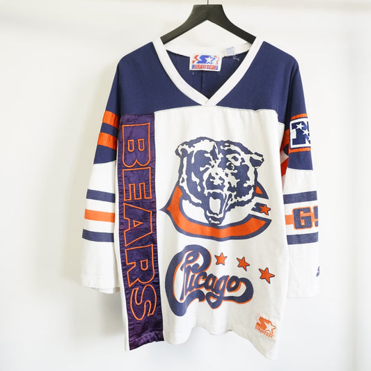 (L) Vintage Chicago Bears Starter All Over Print Sweatshirt Men's L 90s Sewn NFL