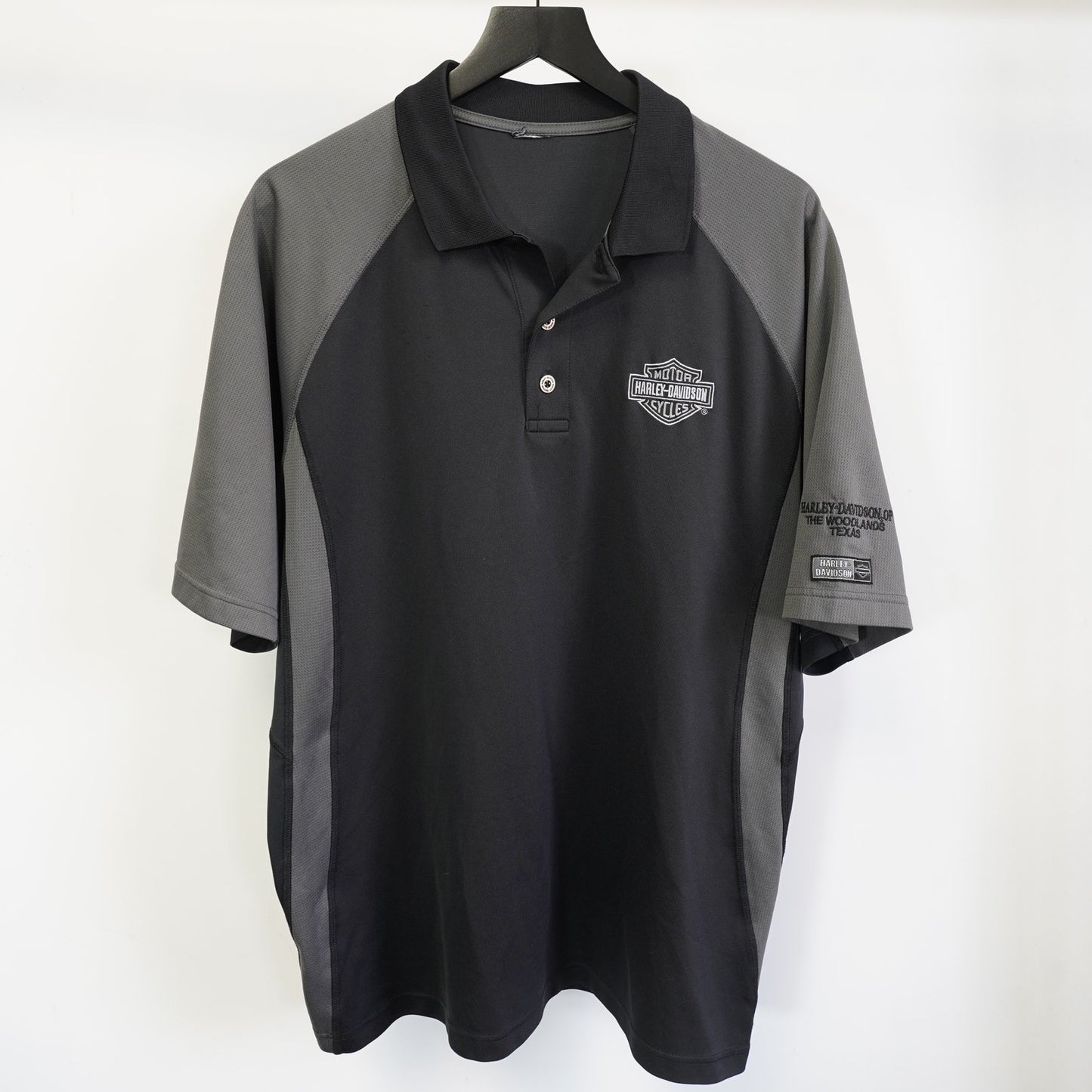 (XXL) Vintage Harley Davidson Motorcycles Polo Shirt Men's XXL Black Gray Biker