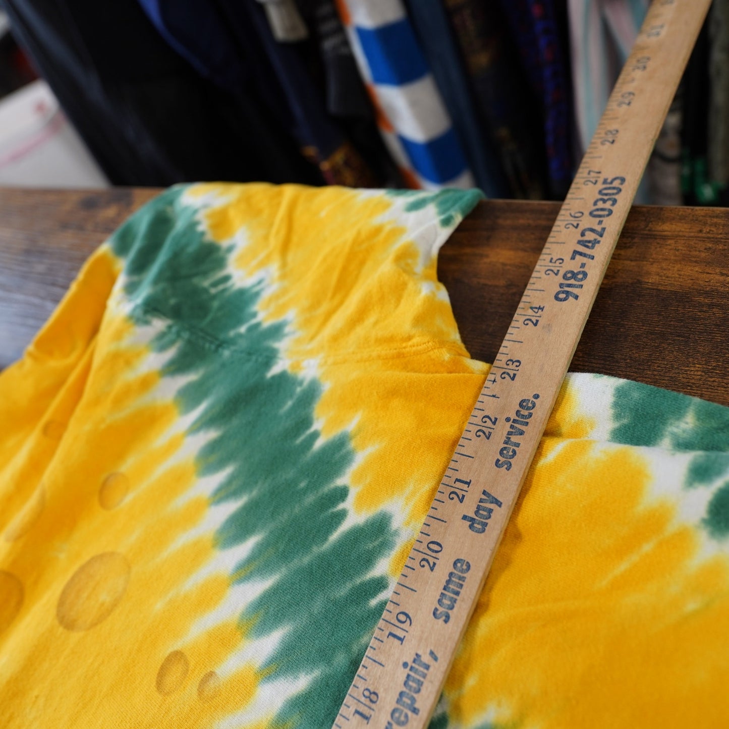 (XL) Vintage 90s Green Bay Packers Liquid Blue Tie Dye Cheese T-Shirt Men's XL Yellow