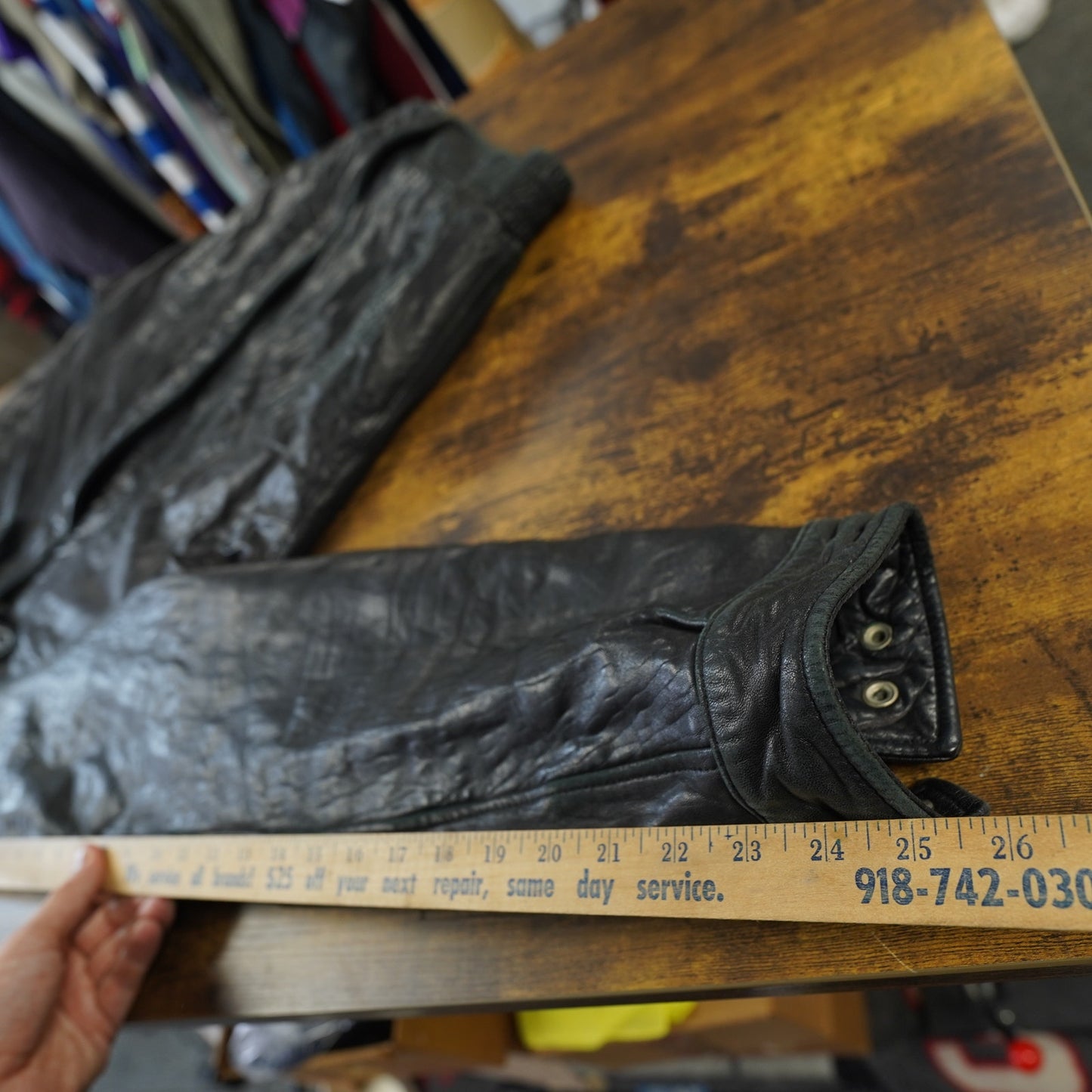 (M) Vintage London Fog Genuine Leather Motorcycle Bomber Jacket Men's M Black Soft