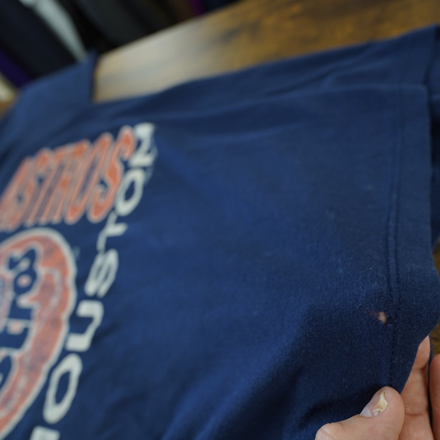 (L) Vintage Houston Astros Logo 7 1990 MLB Baseball T-Shirt Men's L Blue Astrodome