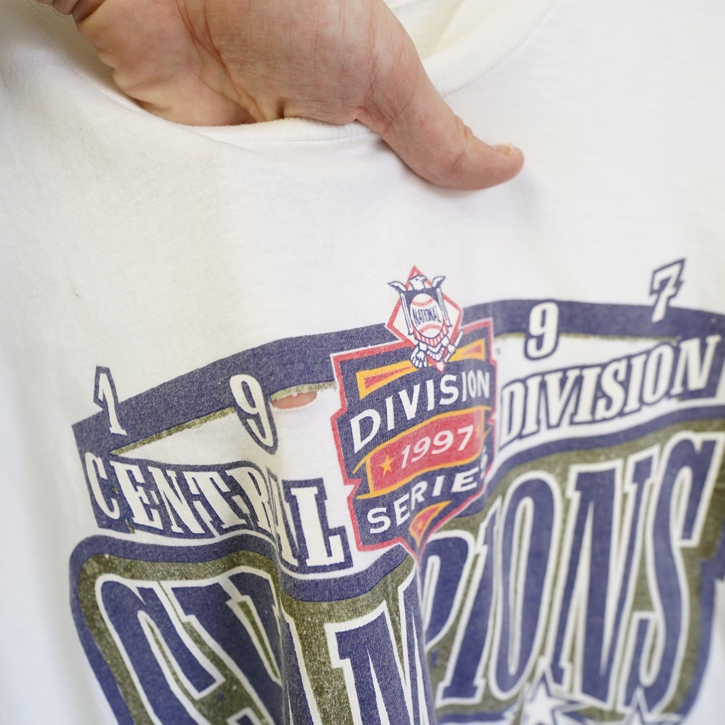 (XL) Vintage Houston Astros 90s Division Champs T-Shirt Men's XL White Miro Retro