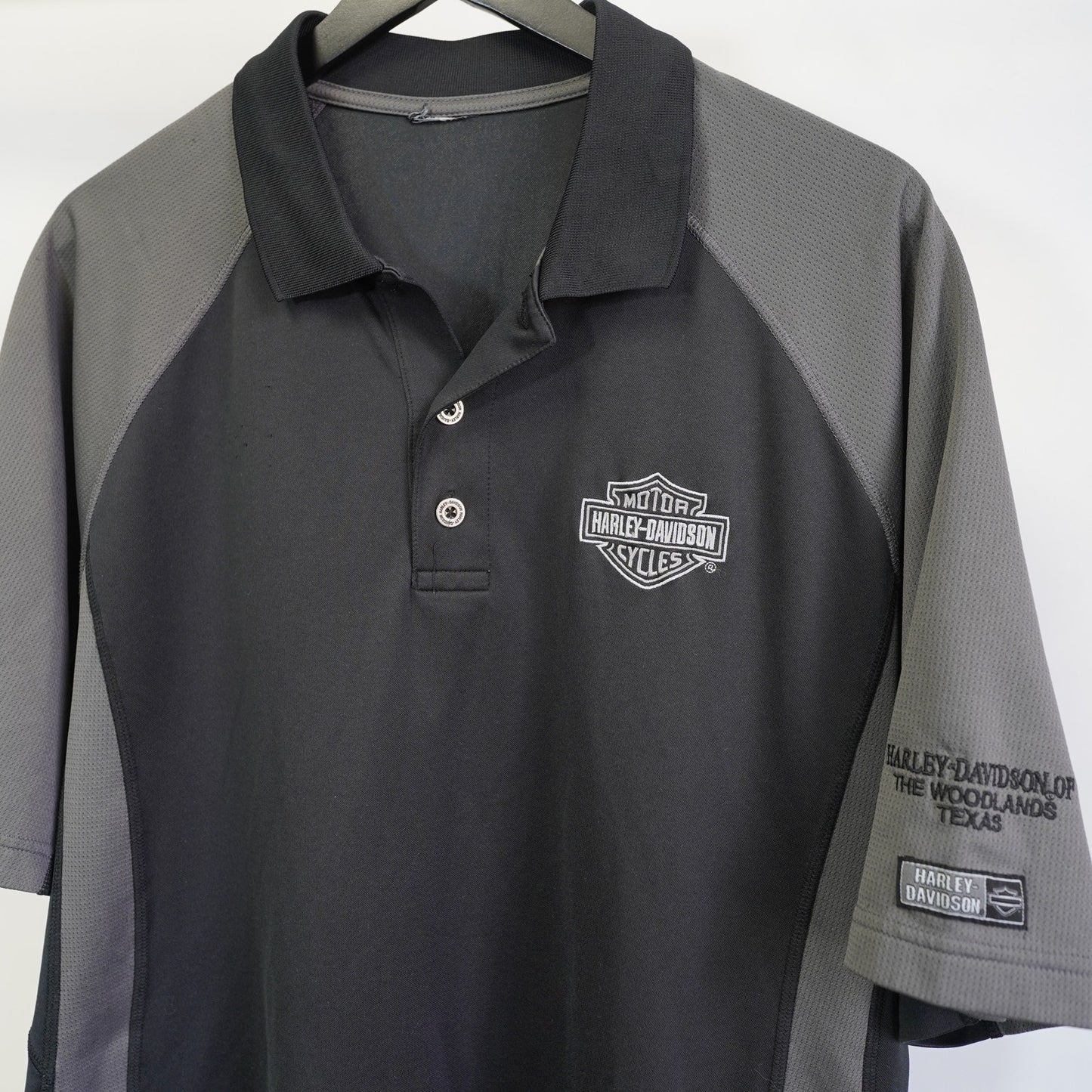 (XXL) Vintage Harley Davidson Motorcycles Polo Shirt Men's XXL Black Gray Biker