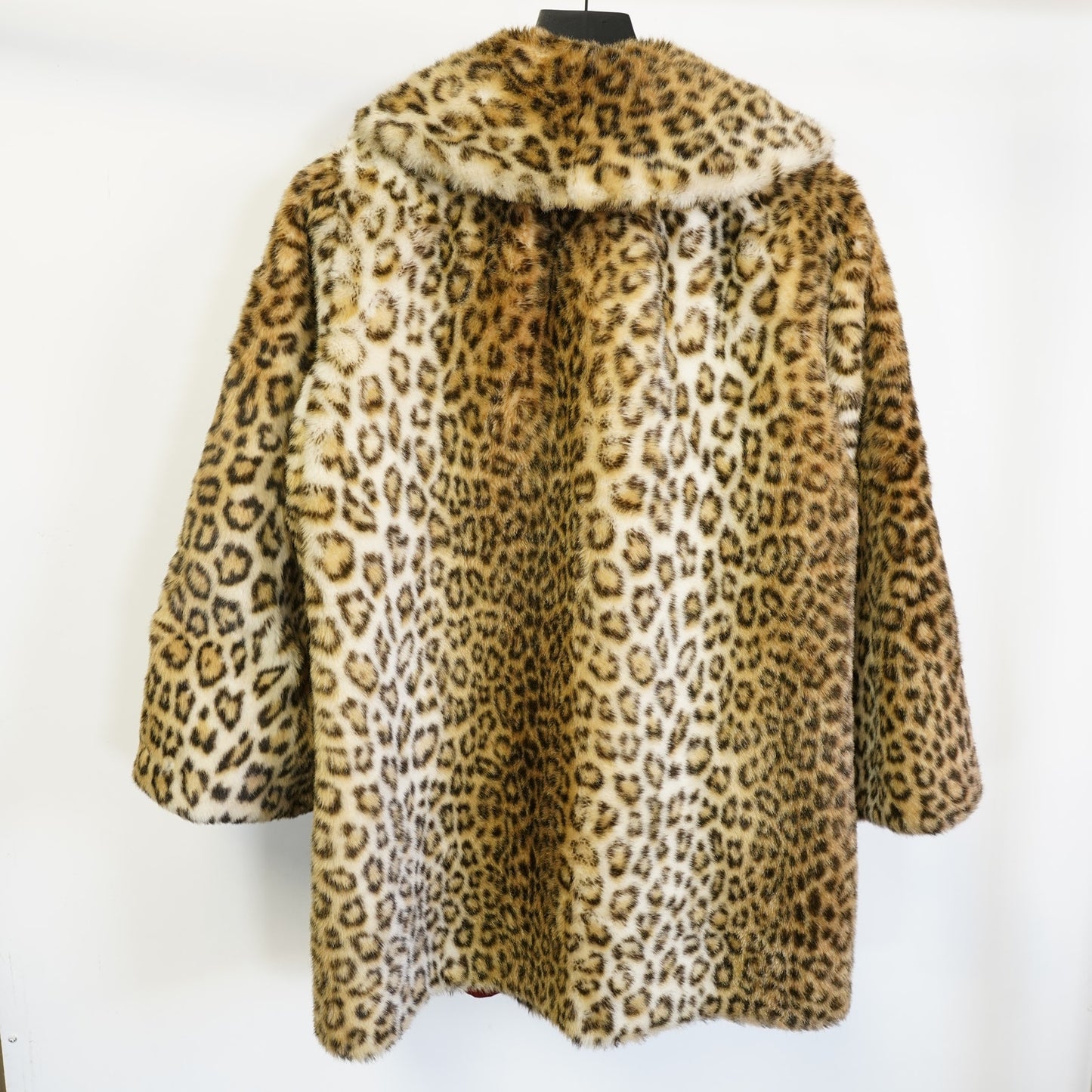 (Women's L/XL) Vintage Cheetah Print Faux Fur Coat Tissavel Women's L/XL Jaguar Mob Wife Glam