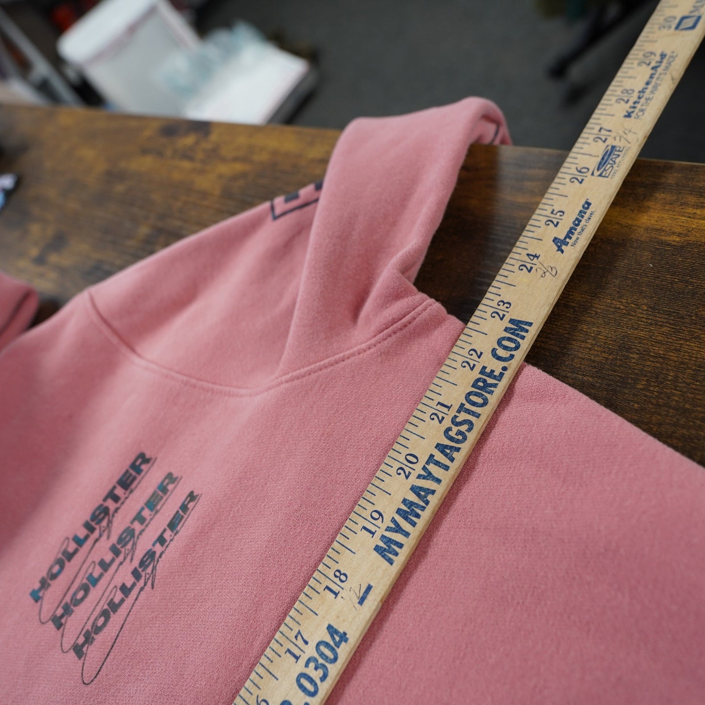 (M) Hollister Co. 3M Reflective Light Pink Pullover Hoodie Men's M Y2K Streetwear