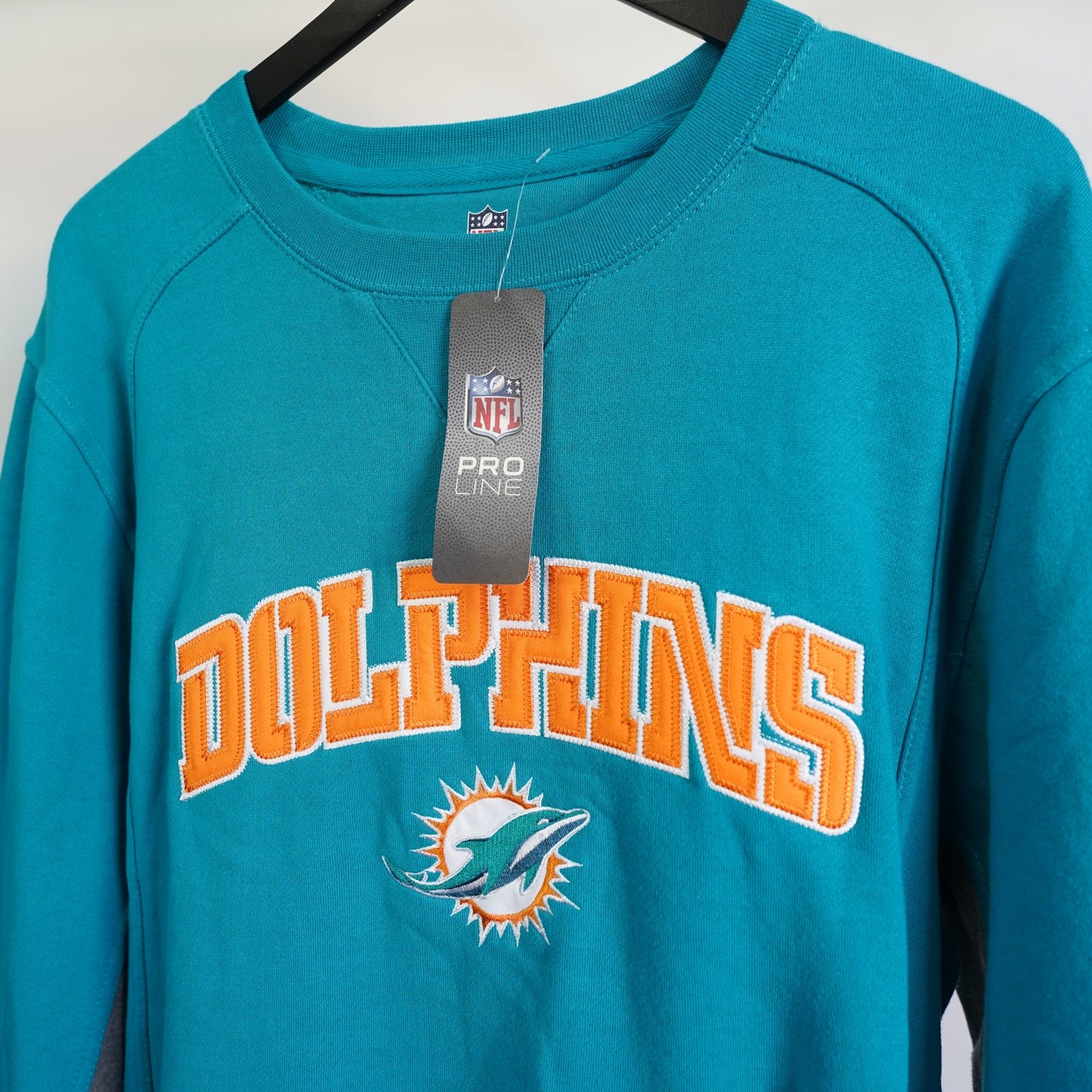 (XL) Miami Dolphins Brand New Stitched NFL Pro Line Crewneck Sweatshirt Aqua