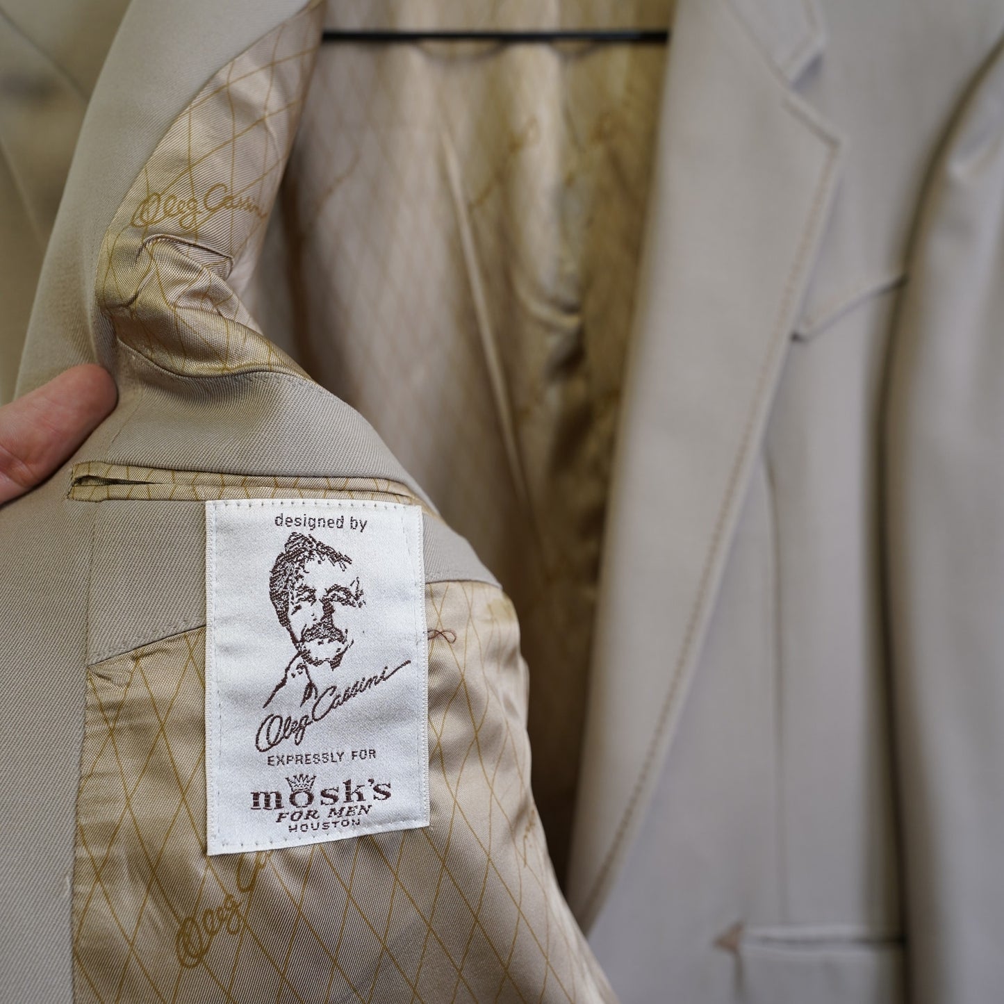 (Men's L) True Vintage Oleg Cassini Western Cowboy Suit Jacket Men's Sz. 42 Tan Blazer 70s
