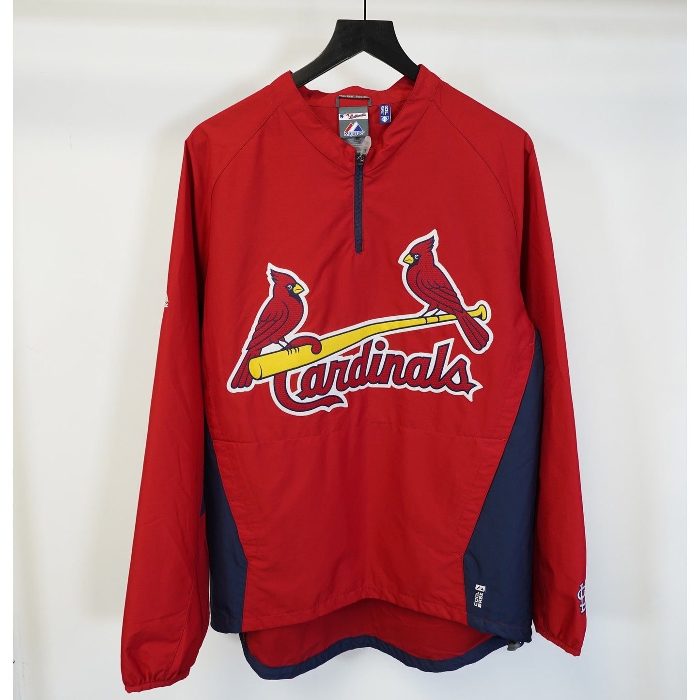 (M) Majestic St. Louis Cardinals Sewn Cool Base Pullover Windbreaker Men's M Red