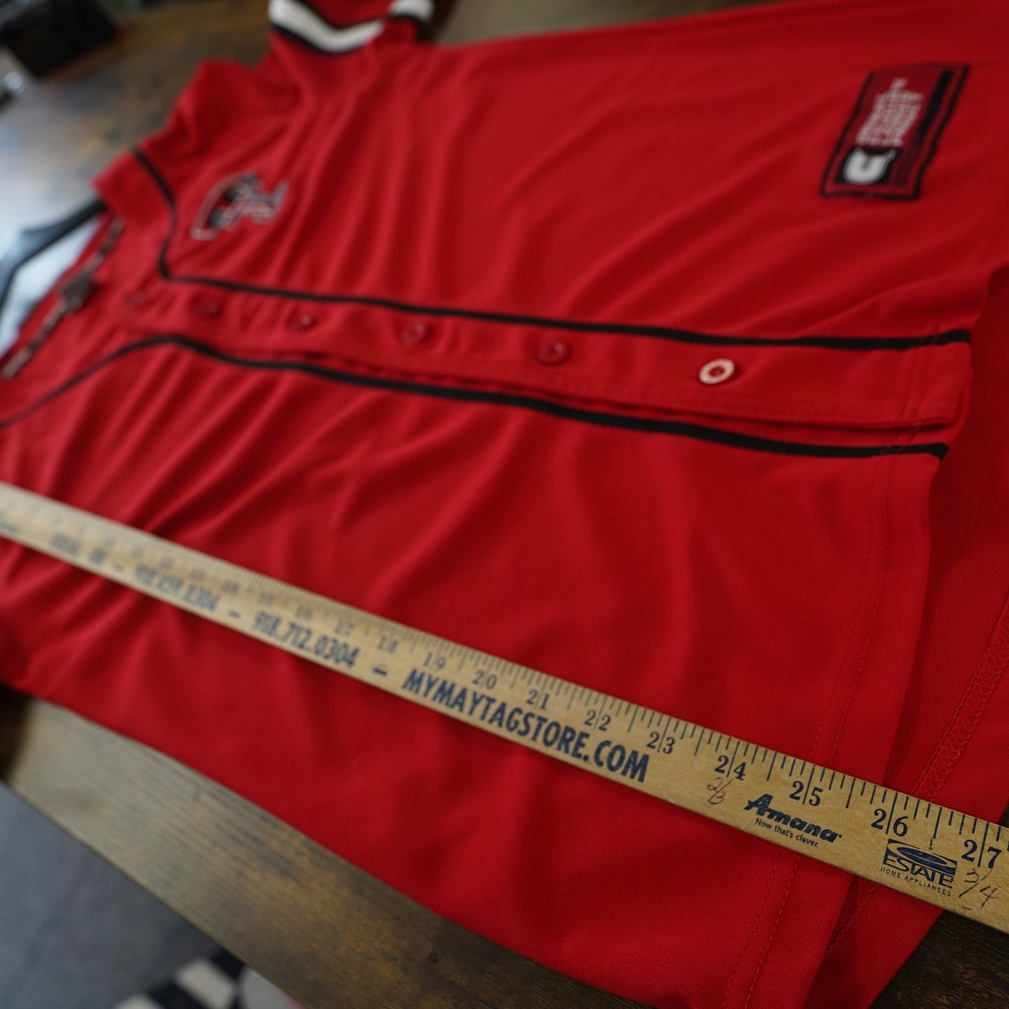 (Youth XL) Texas Tech Red Raiders Embroidered Baseball Jersey Youth XL Red Colosseum