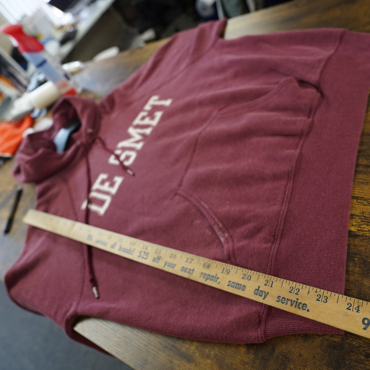(L) True Vintage Champion De Smet Maroon Hoodie Men's L/XL 70s-80s Pullover