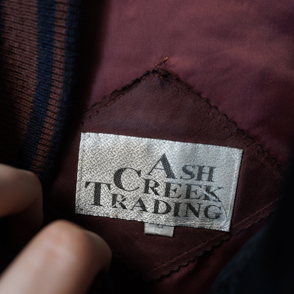 (L) Vintage Ash Creek Trading Leather Varsity Jacket Black & Brown Men's L 80s-90s