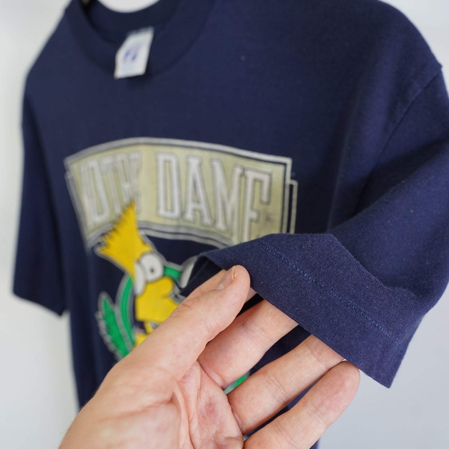 (XL) Vintage Bart Simpson Notre Dame Fighting Irish 90s T-Shirt Men's XL Logo 7 Blue