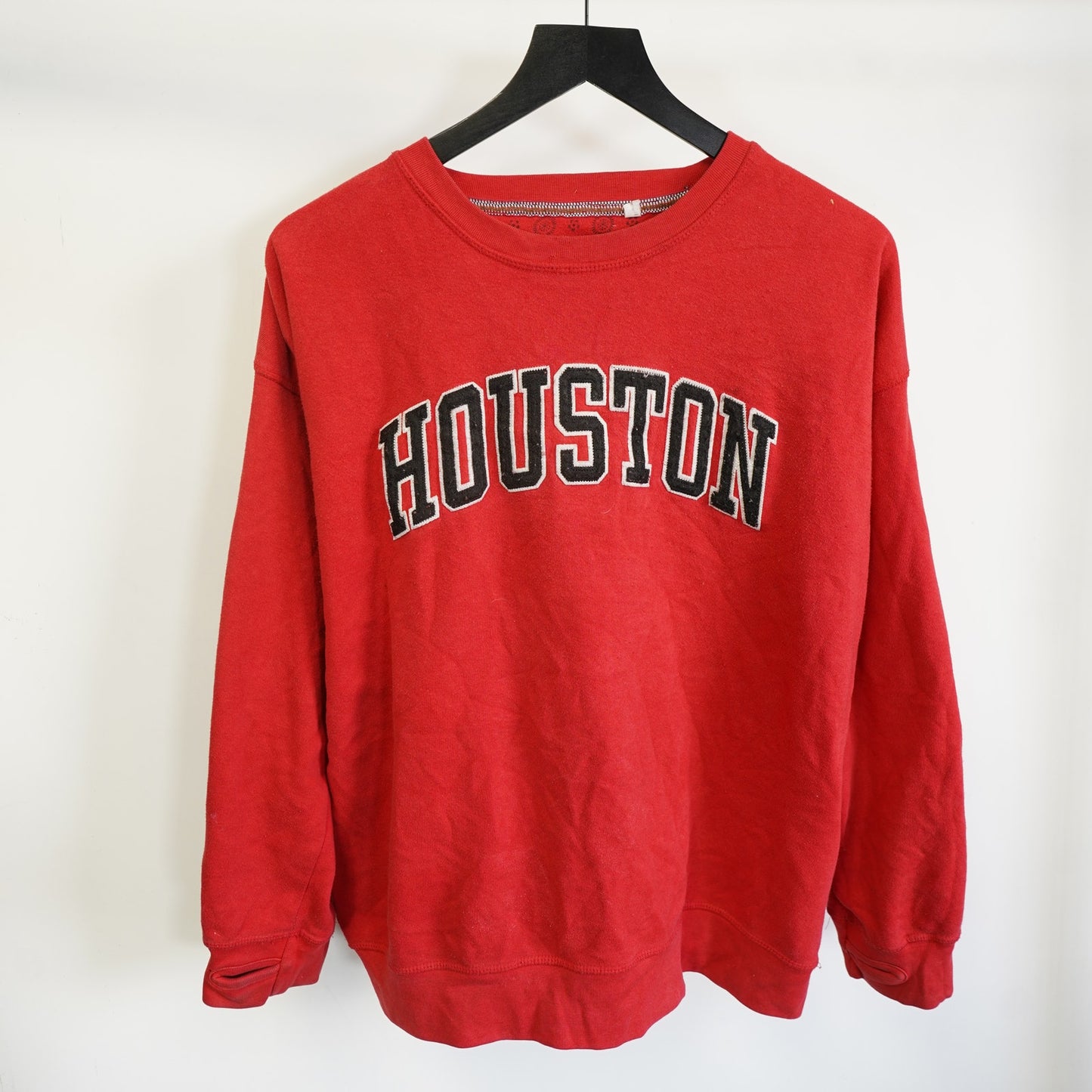 (Women's L) University of Houston Cougars Embroidered Sweatshirt Women's L Red UH