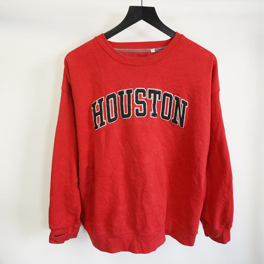 (Women's L) University of Houston Cougars Embroidered Sweatshirt Women's L Red UH