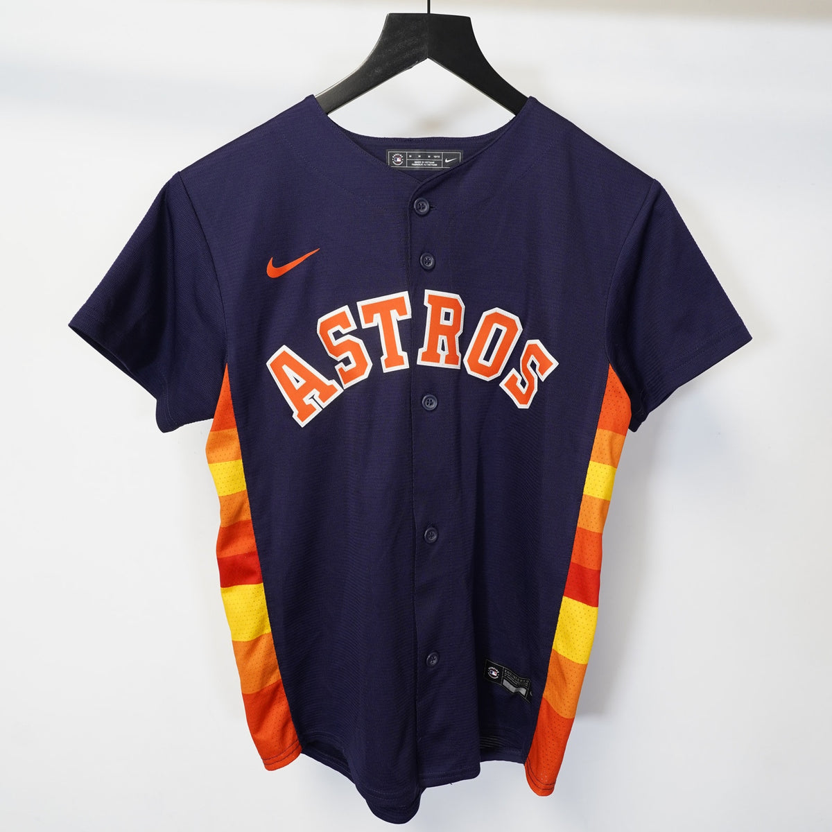 (Boys M) Houston Astros Nike Jose Altuve #27 Baseball Jersey Boys M 10/12 Youth Blue Sewn