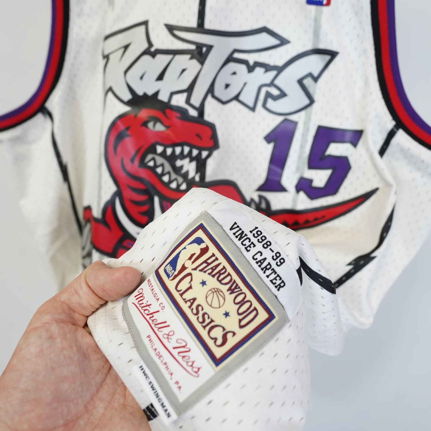 (L) Vince Carter Mitchell & Ness Toronto Raptors Pinstripe Basketball Jersey Men's L