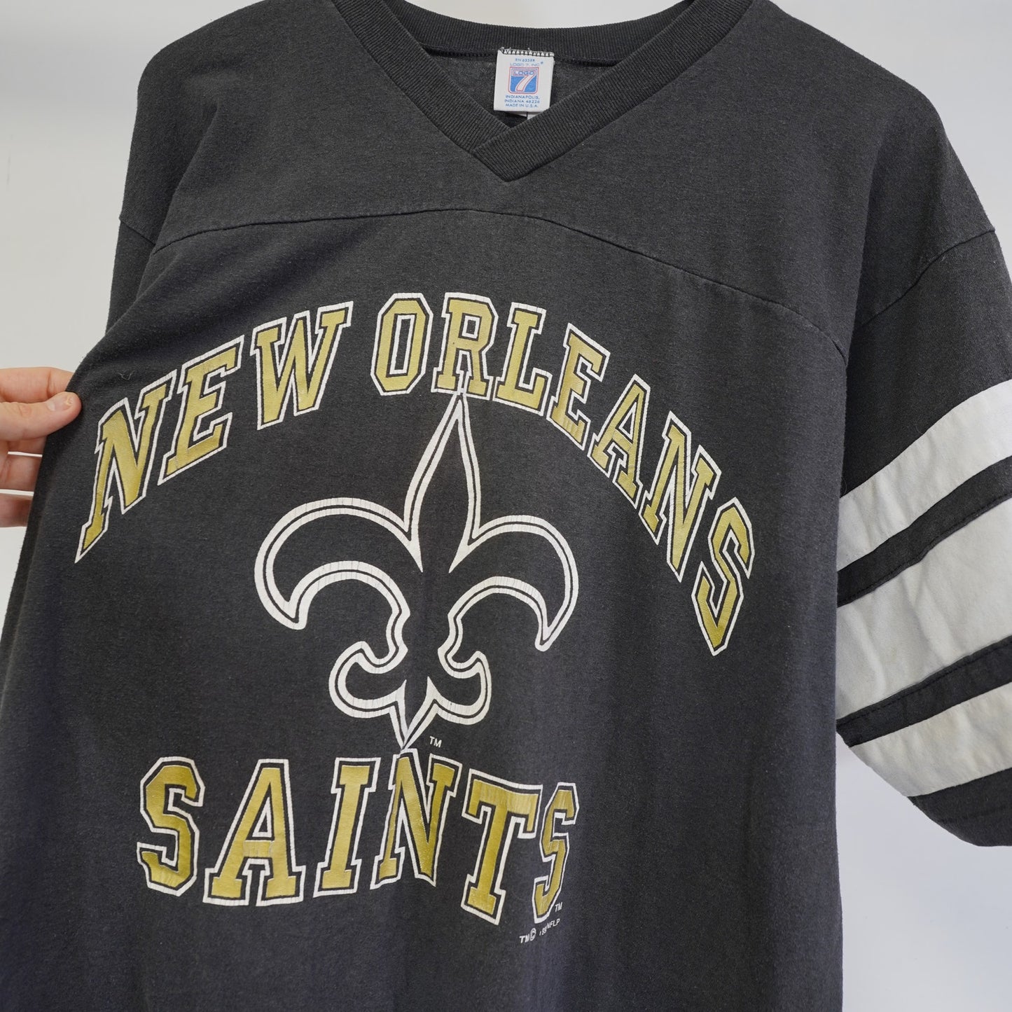 (XL) Vintage New Orleans Saints Jersey T-Shirt 90s Logo 7 NFL USA Made
