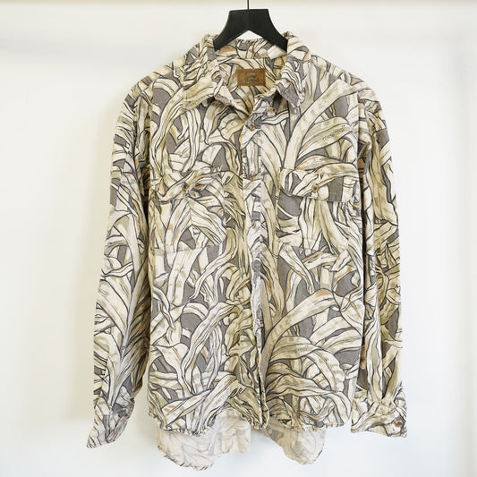 (L) Vintage Duxbak Cornfield Camouflage Hunting Button Up Men's L Tan Brown 90s