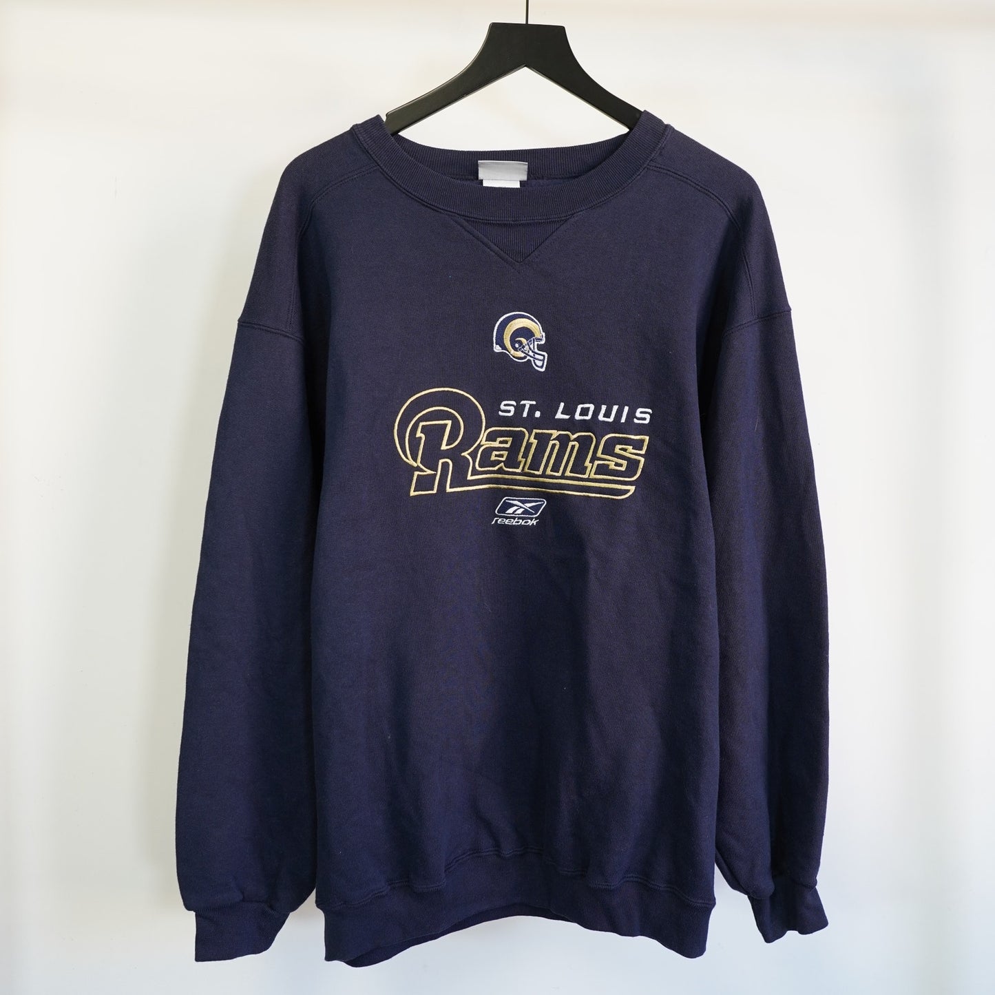 (XL) Vintage St. Louis Rams LA Reebok Embroidered Blue Sweatshirt