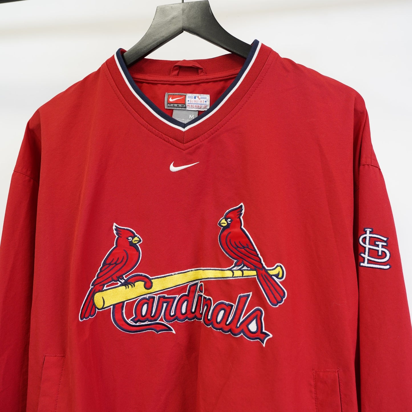 Men's M Vintage St Louis Cardinals Nike Center Swoosh Pullover Jacket MLB