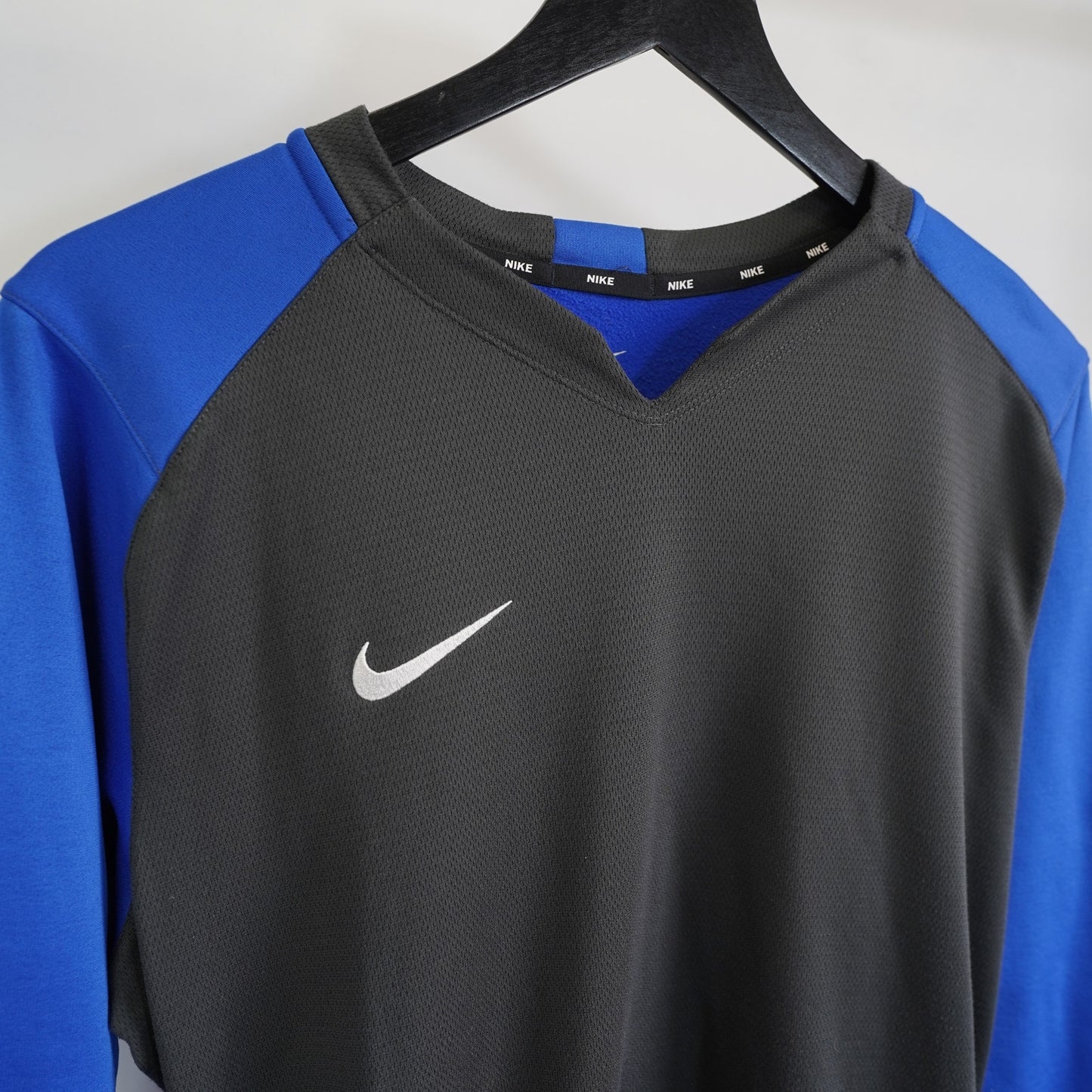 (M) Nike Performance Long Sleeve Pullover Sweatshirt Men's Medium Blue Fleece Lined