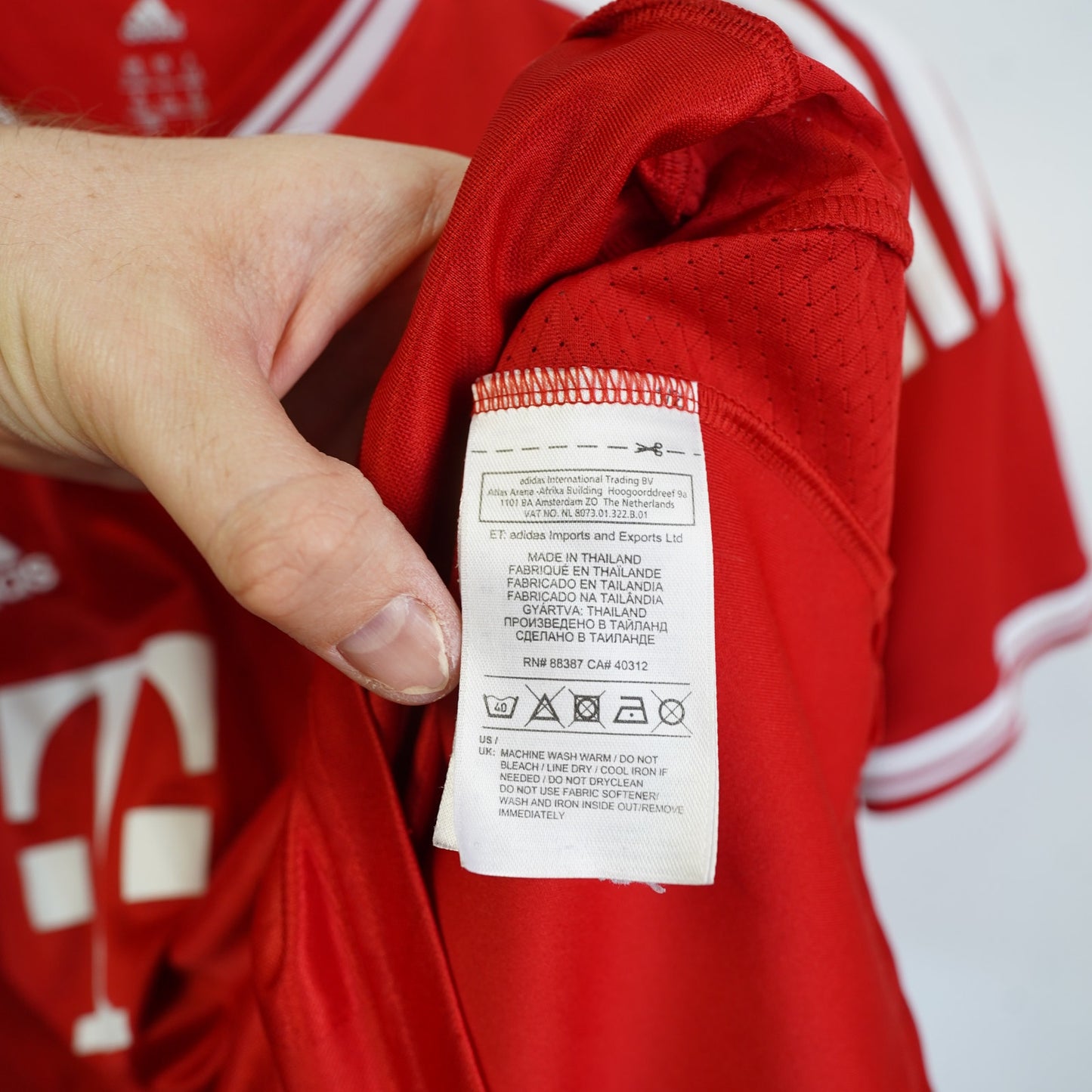 (Youth L) Adidas Bayern Munich 2013-14 Home Soccer Jersey Youth L 13-14 Yr Red White