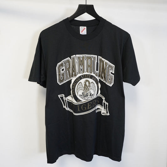 (L) Vintage Grambling Tigers 90s Single Stitch T-Shirt Men's L Black Gold Jerzees