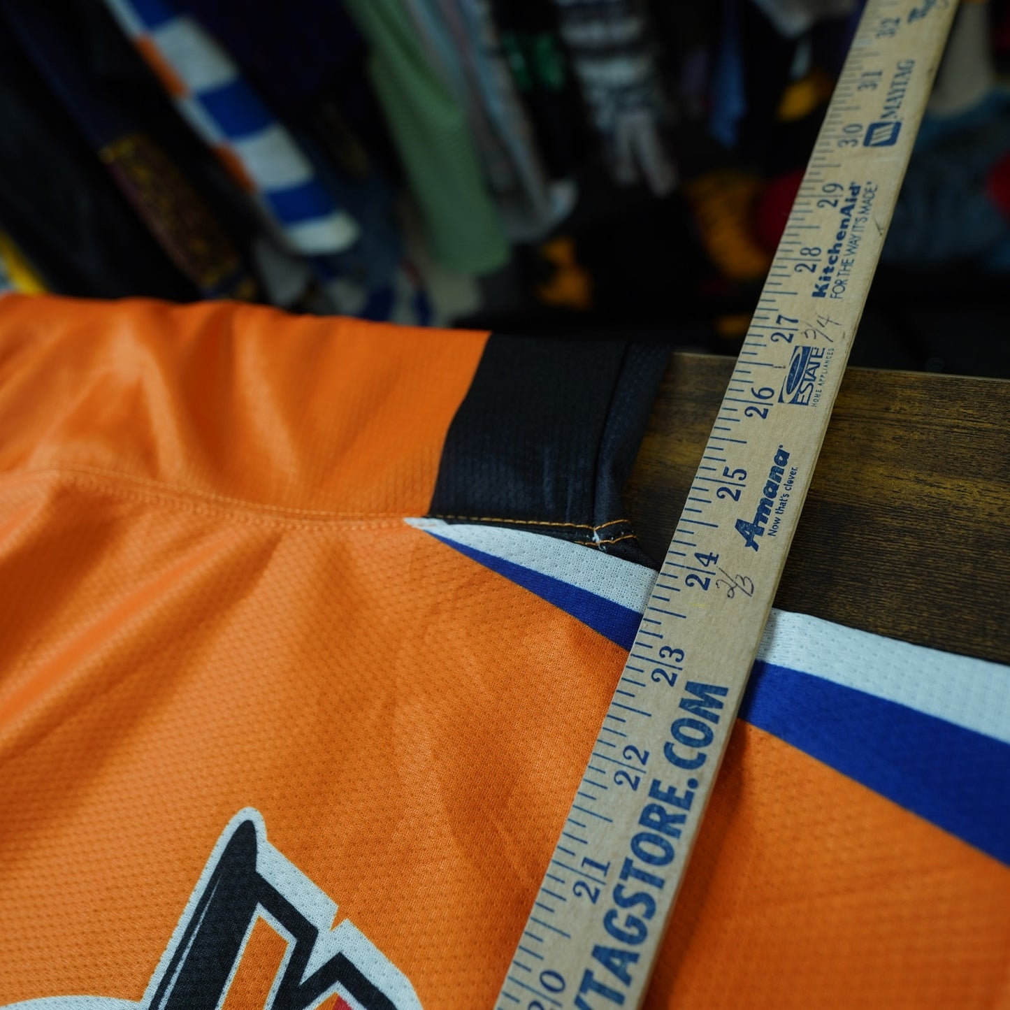 (M) Vintage Minnesota Spitfires Orange Hockey Jersey Mens M Fighter Plane Streetwear