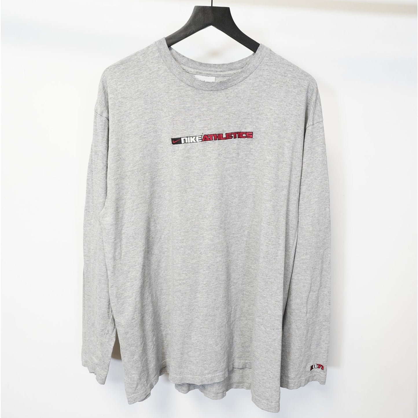 (L) Vintage Nike Athletics Y2K Sewn Long Sleeve T-Shirt Men's L Gray 2000s Retro