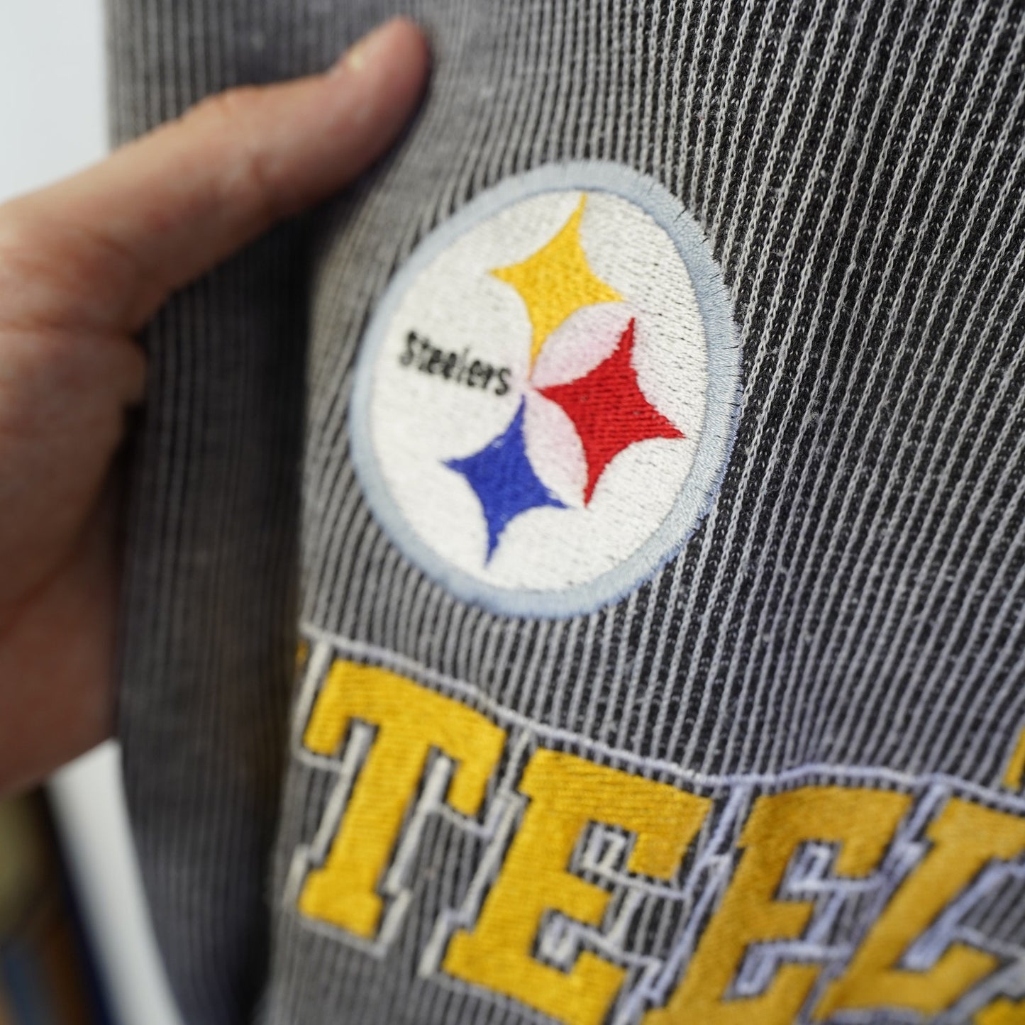 (L) Vintage Pittsburg Steelers Embroidered 90s Sweatshirt Men's L Logo Athletic Gray