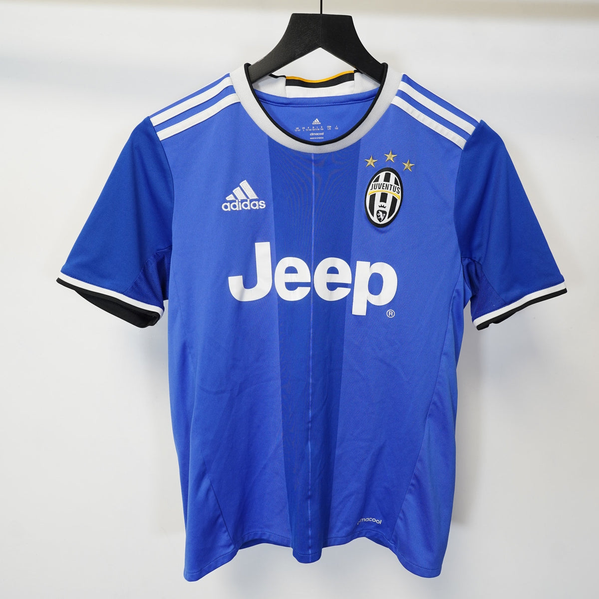 (Boys L) Juventus Adidas 2016-17 Away Jersey Soccer Jersey Boys L 13-14 Youth Blue Futbol