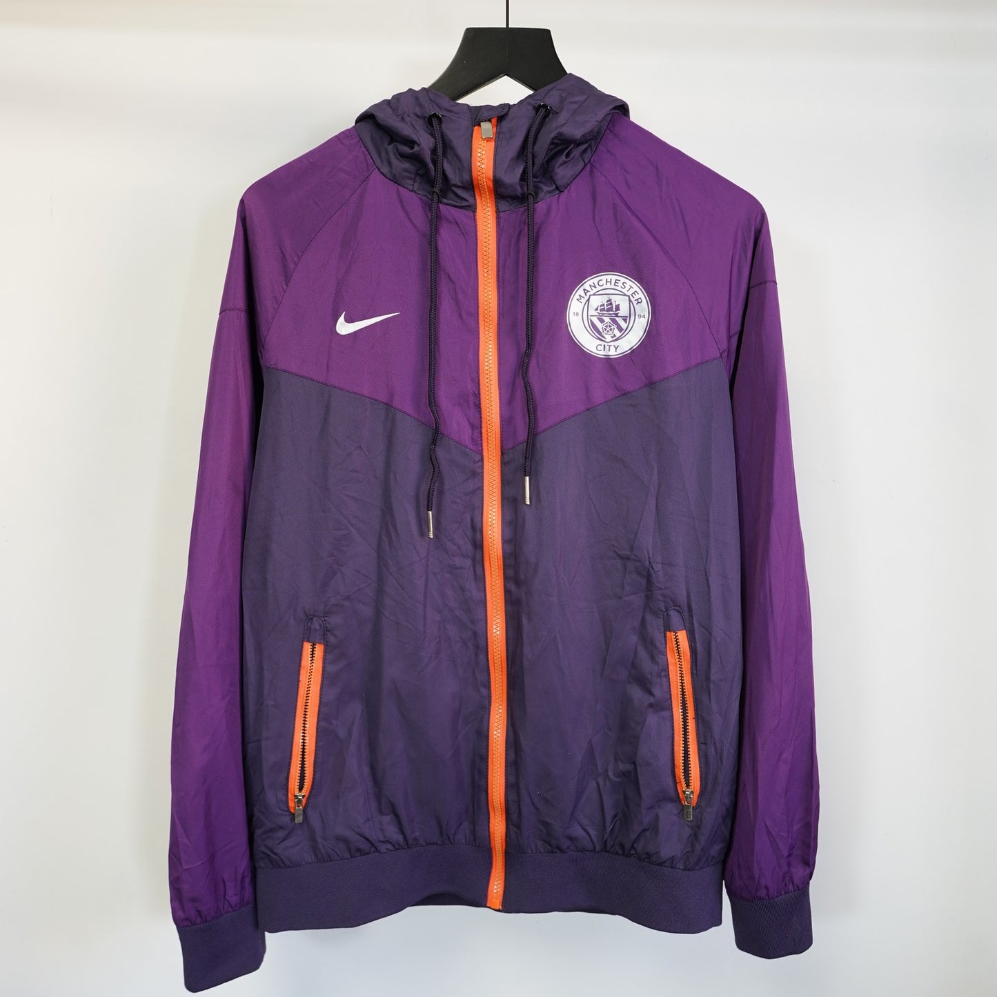 (M) Nike Manchester City FC Purple Windbreaker Jacket Men's M Warm Up Tech