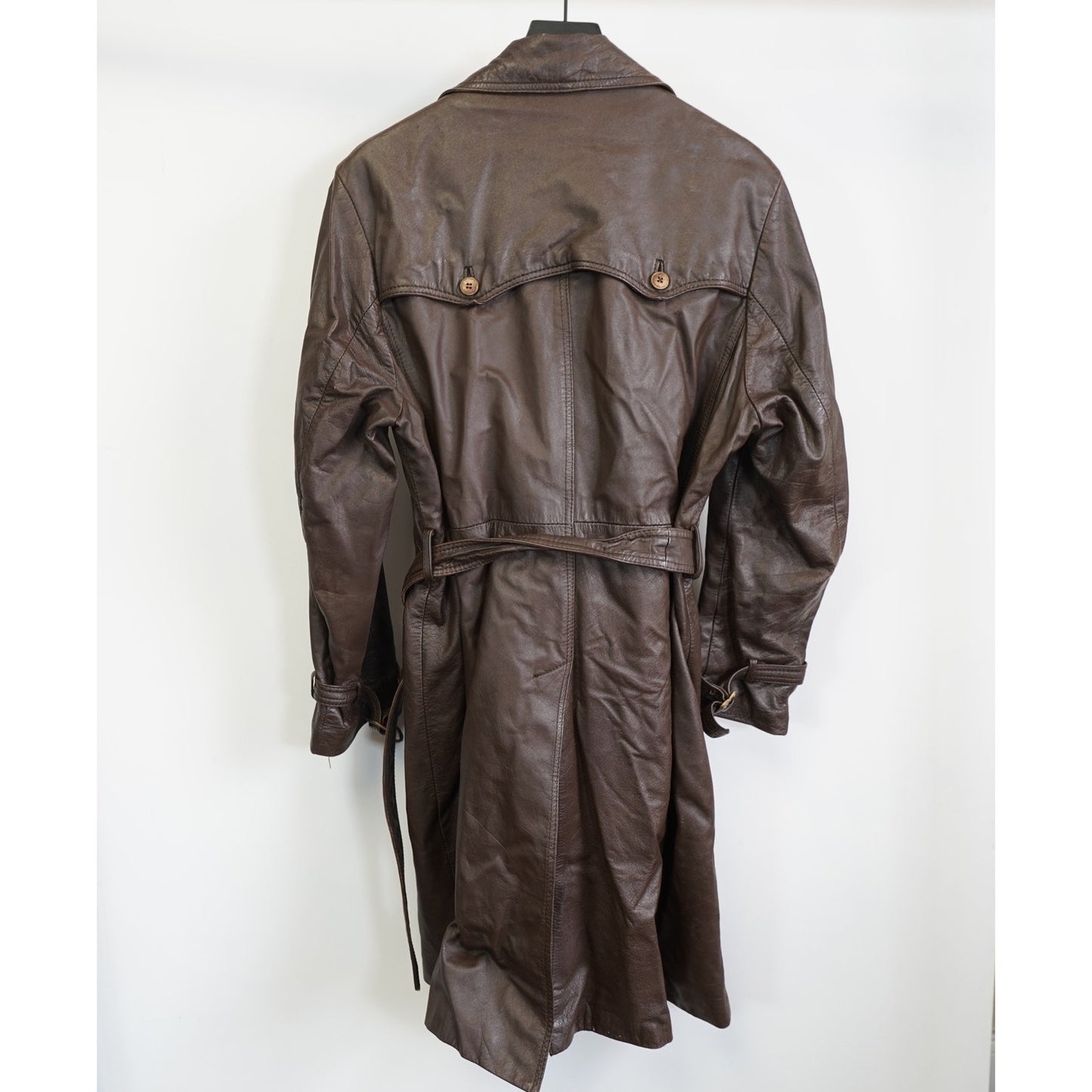 (M) True Vintage Studio One By Campus Western Leather Trenchcoat Men's M 42 Brown