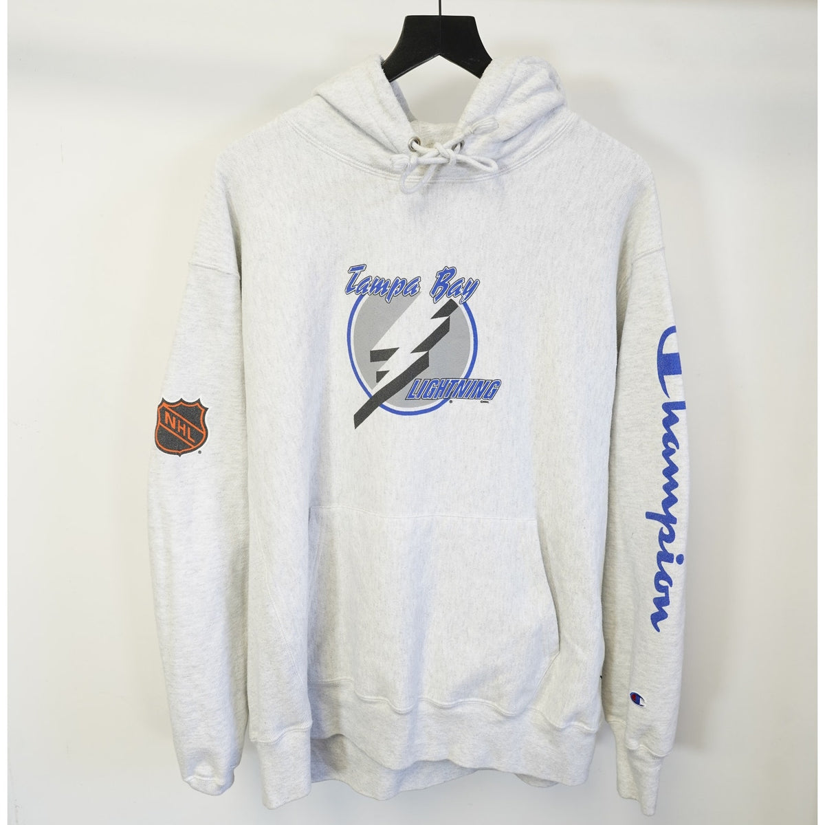 (XL) Vintage Tampa Bay Lightning Champion Reverse Weave Hoodie Men's XL Gray NHL Y2K