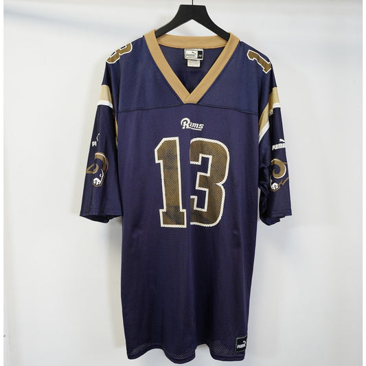 (XXL) Vintage St. Louis Rams Puma Kurt Warner Football Jersey Blue Y2K 2000s