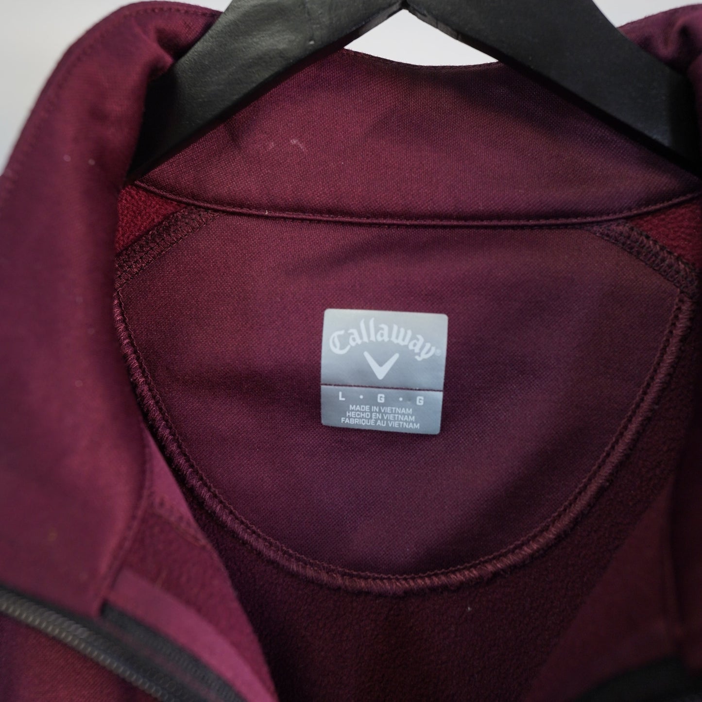 (L) Callaway Golf 1/4 Zip Pullover Performance Athletic Sweater Jacket Maroon