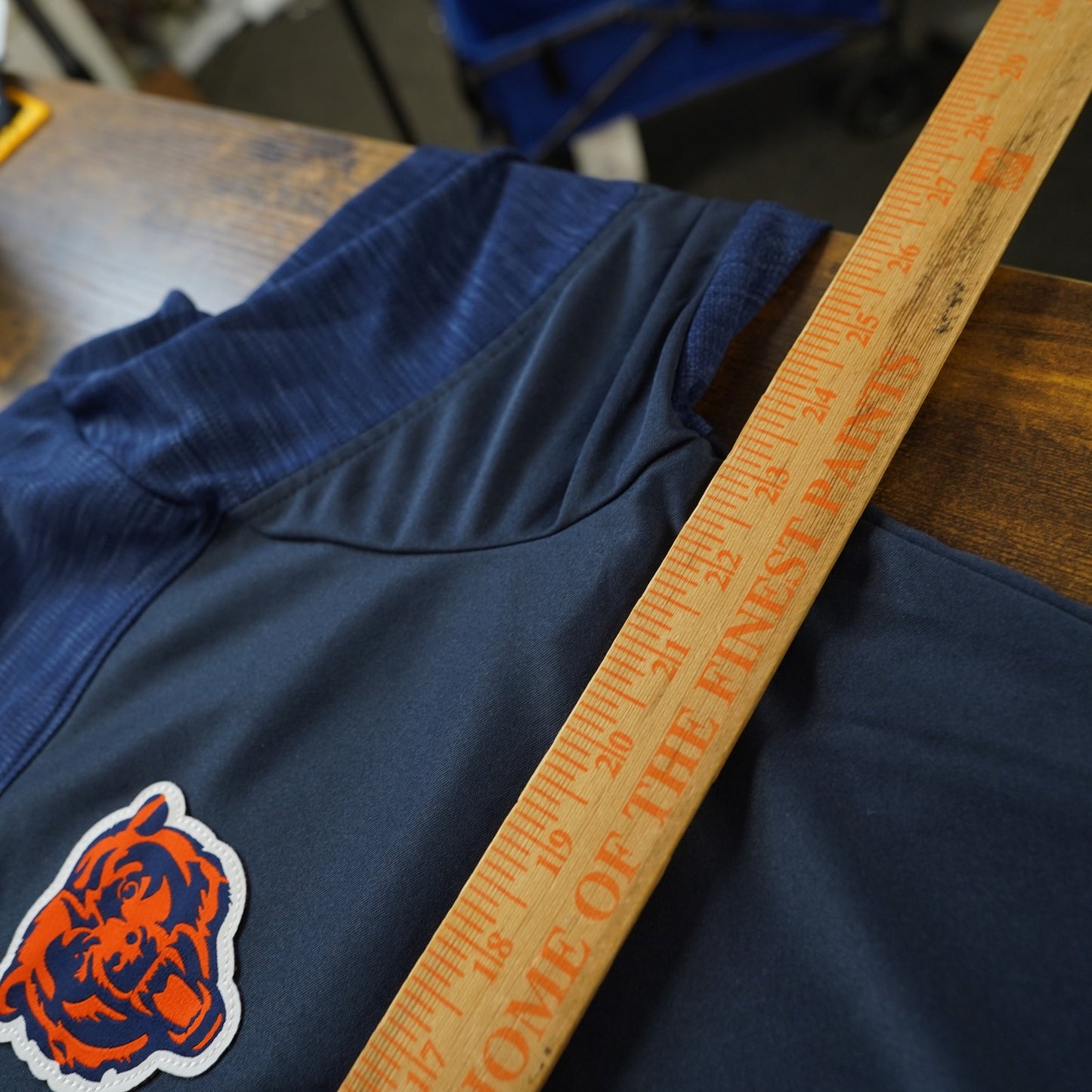 (XL) Chicago Bears NFL Team Apparel 1/4 Zip Pullover Men's XL Blue Orange Sideline