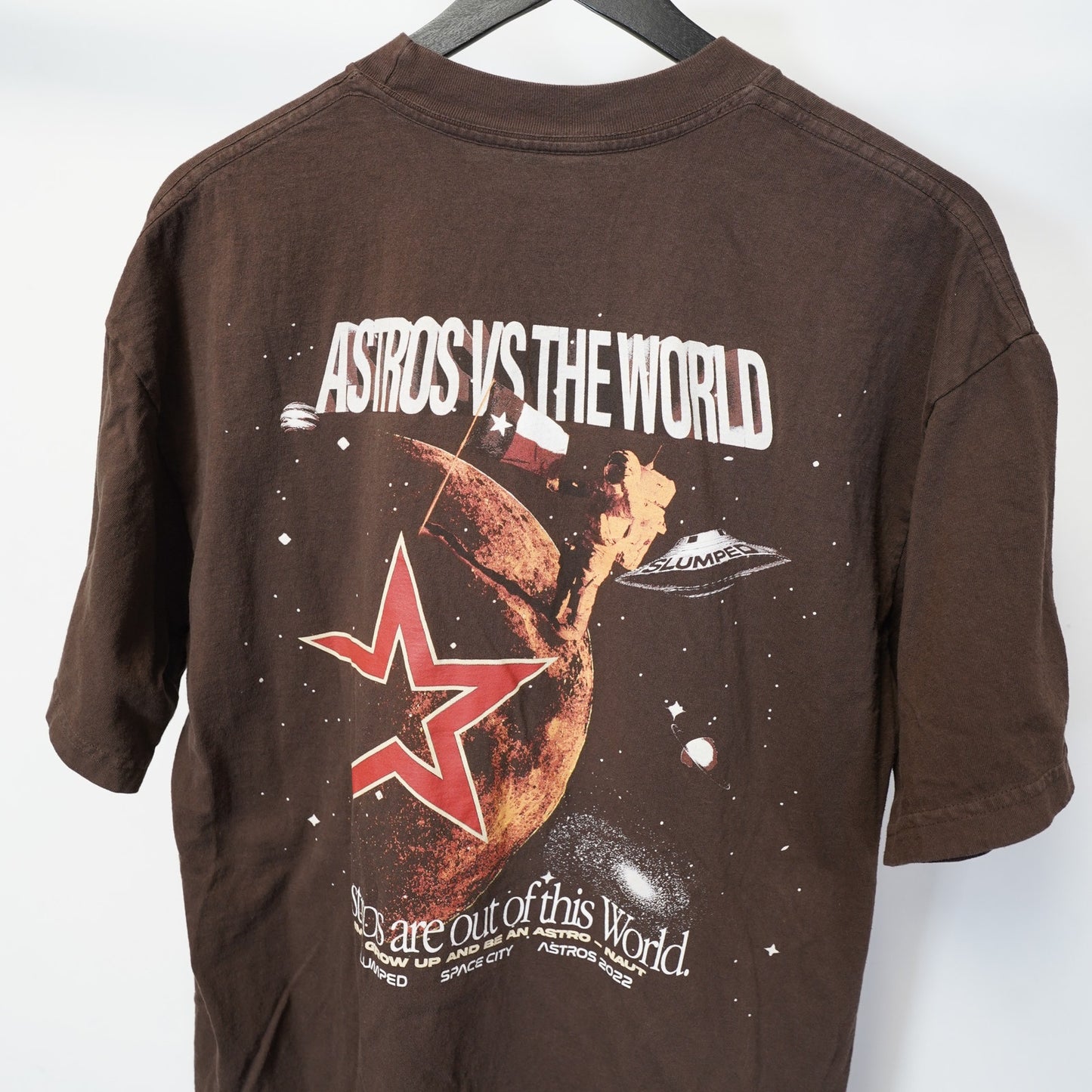 (L) Vintage Houston Astros Slumped Y2K T-Shirt Men's L Brown DJ Screw 2000s Retro
