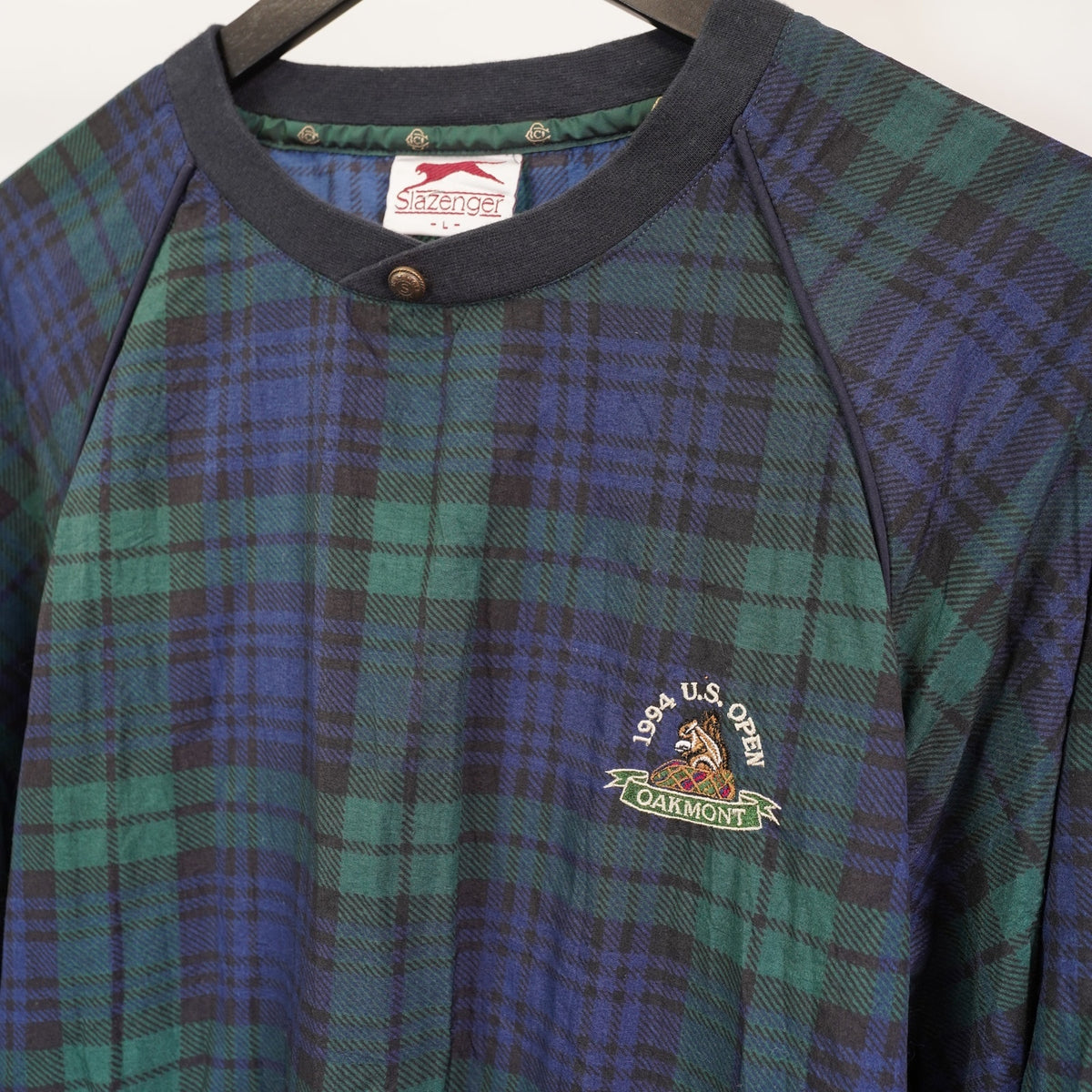 Vintage (L) 1994 US Open Oakmont Golf Plaid Pullover Windbreaker Jacket Men's L 90s