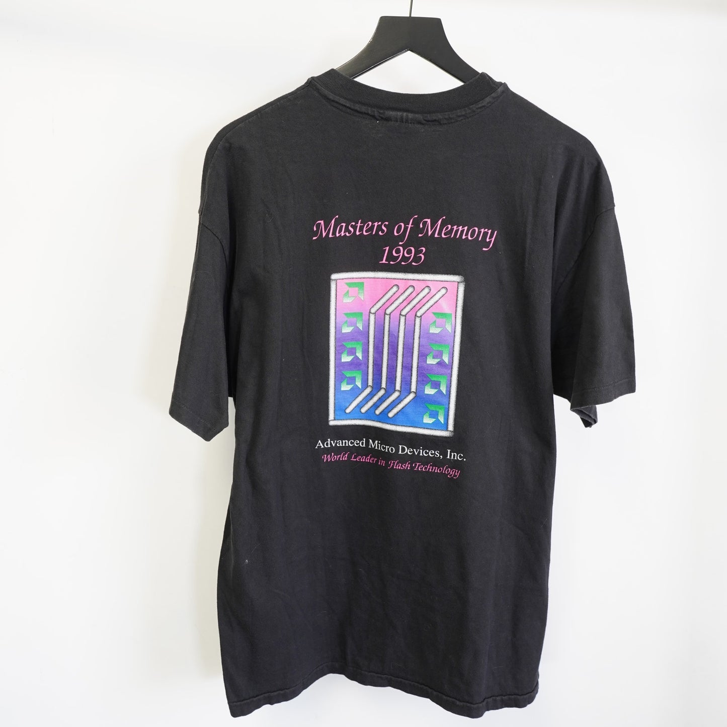 (XL) Vintage Flash Drive 90s Computer Technology Microchip T-Shirt Men's XL Black