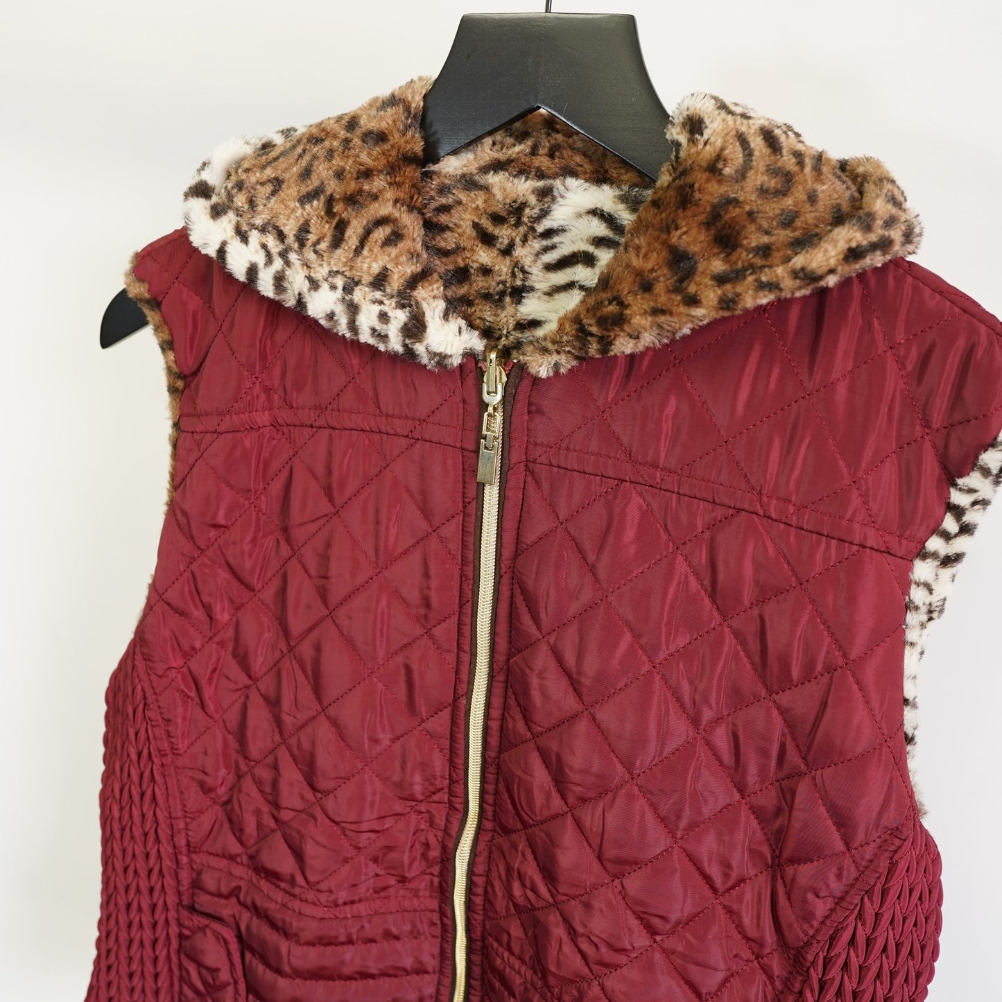 (Women's XL) Vintage Louise Paris Reversible Cheetah Print Vest Women's XL Glam Mob Wife