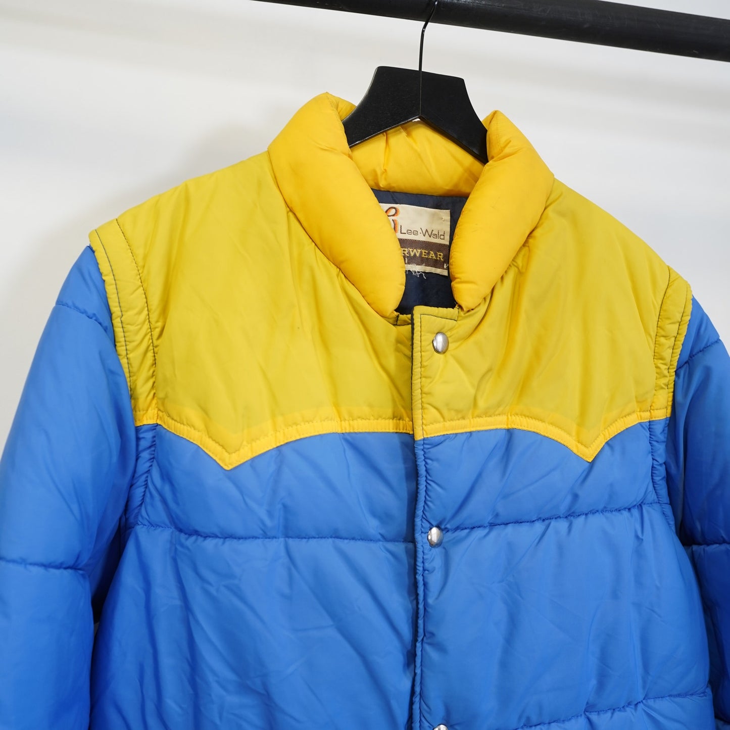 (L) True Vintage Lee Wald 70s Western Down Puffer Jacket Men's L Blue Yellow
