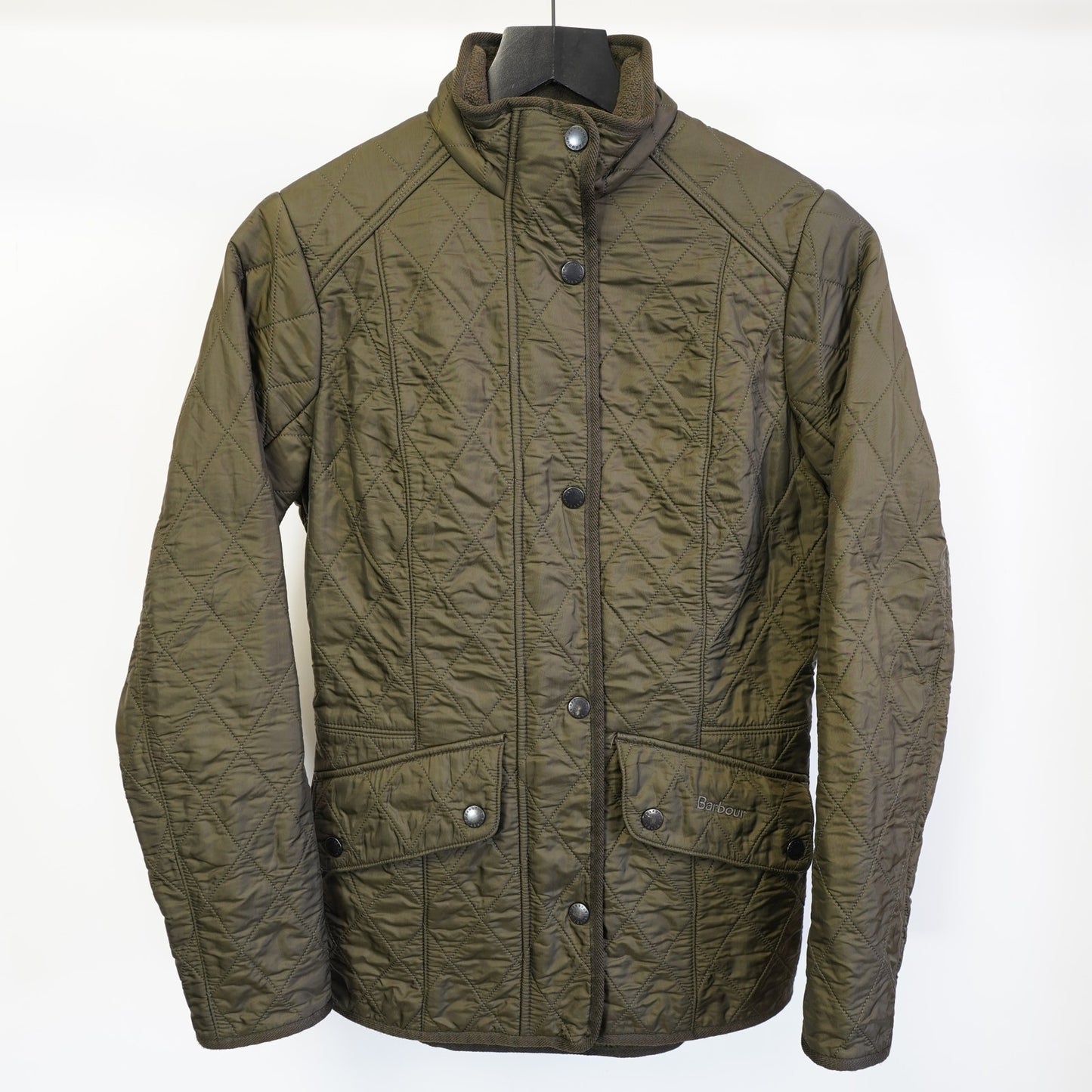 (Women's Sz 4) Barbour Cavalry Polarquilt Jacket US4 Olive Fleece Lined Equestrian Quiet Luxury