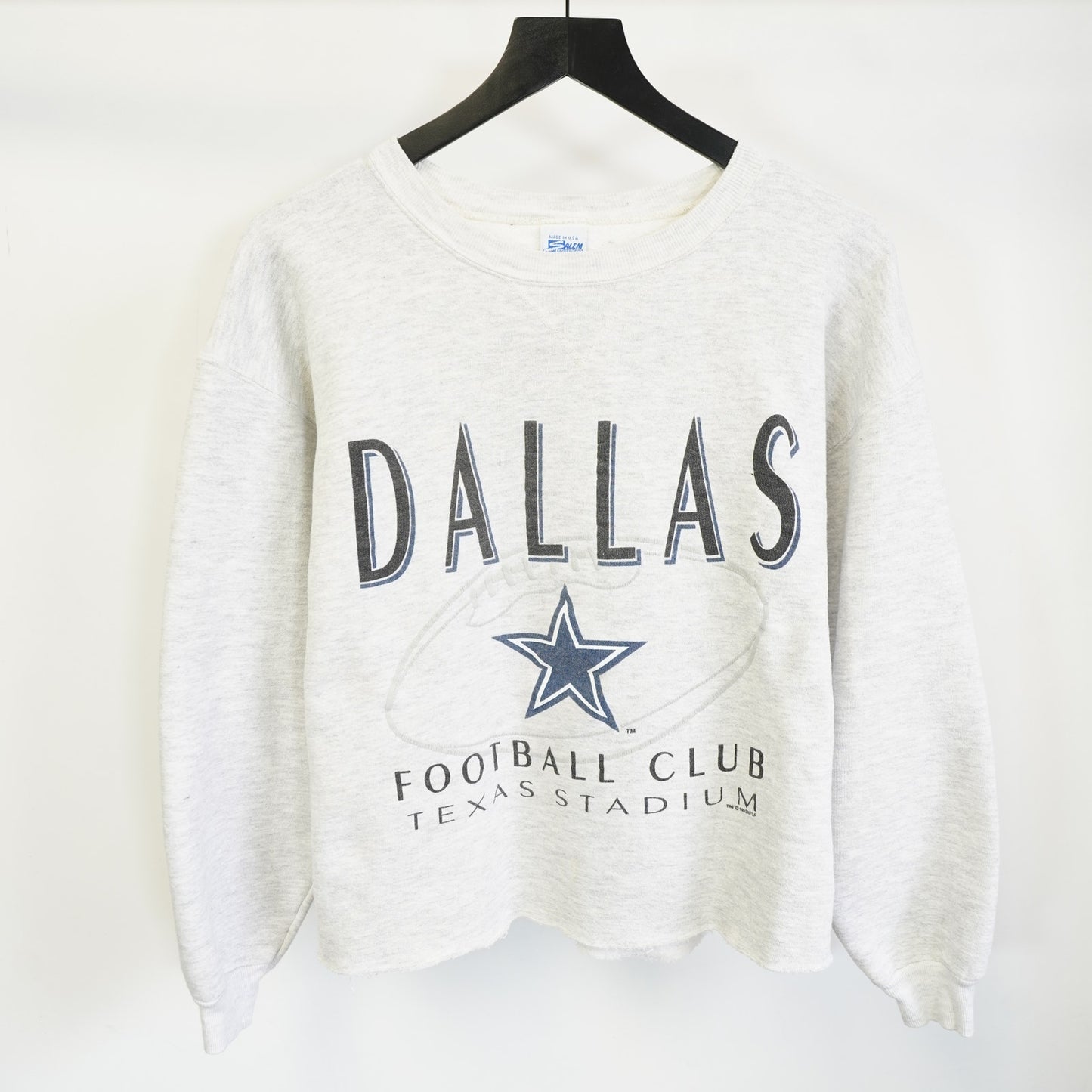 (M) Vintage Dallas Cowboys 90s Crop Top Sweatshirt Women's M Gray Salem Sportswear