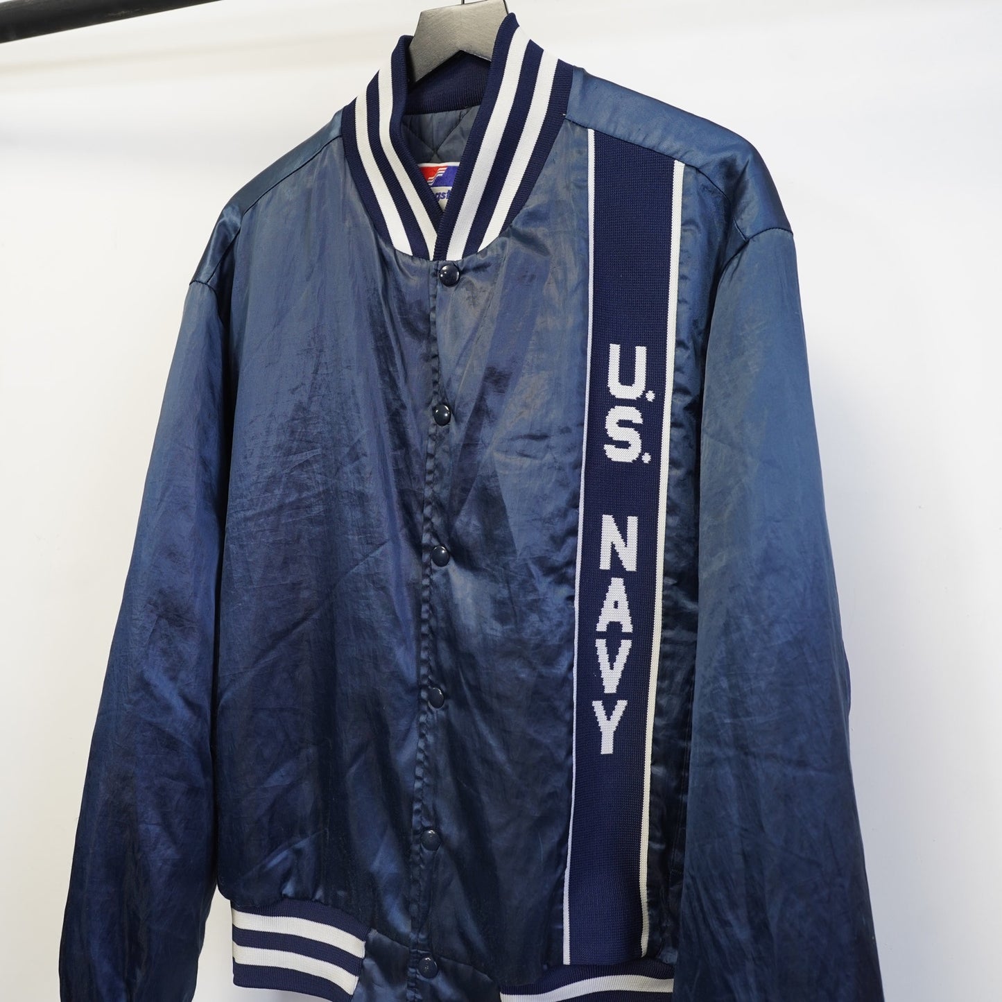 (XL) Vintage Swingster U.S. Navy Satin Jacket Men's XL Naval Academy Varsity Bomber