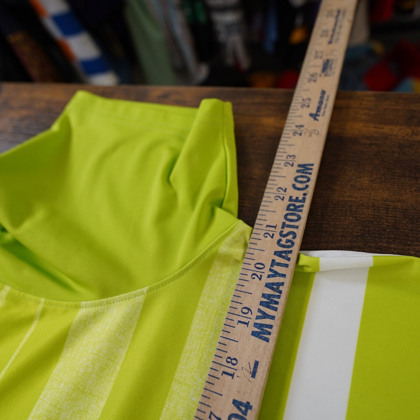 (M) Oakley Lime Green Striped Performance Golf Polo Shirt Men's M Tennis Preppy Tech