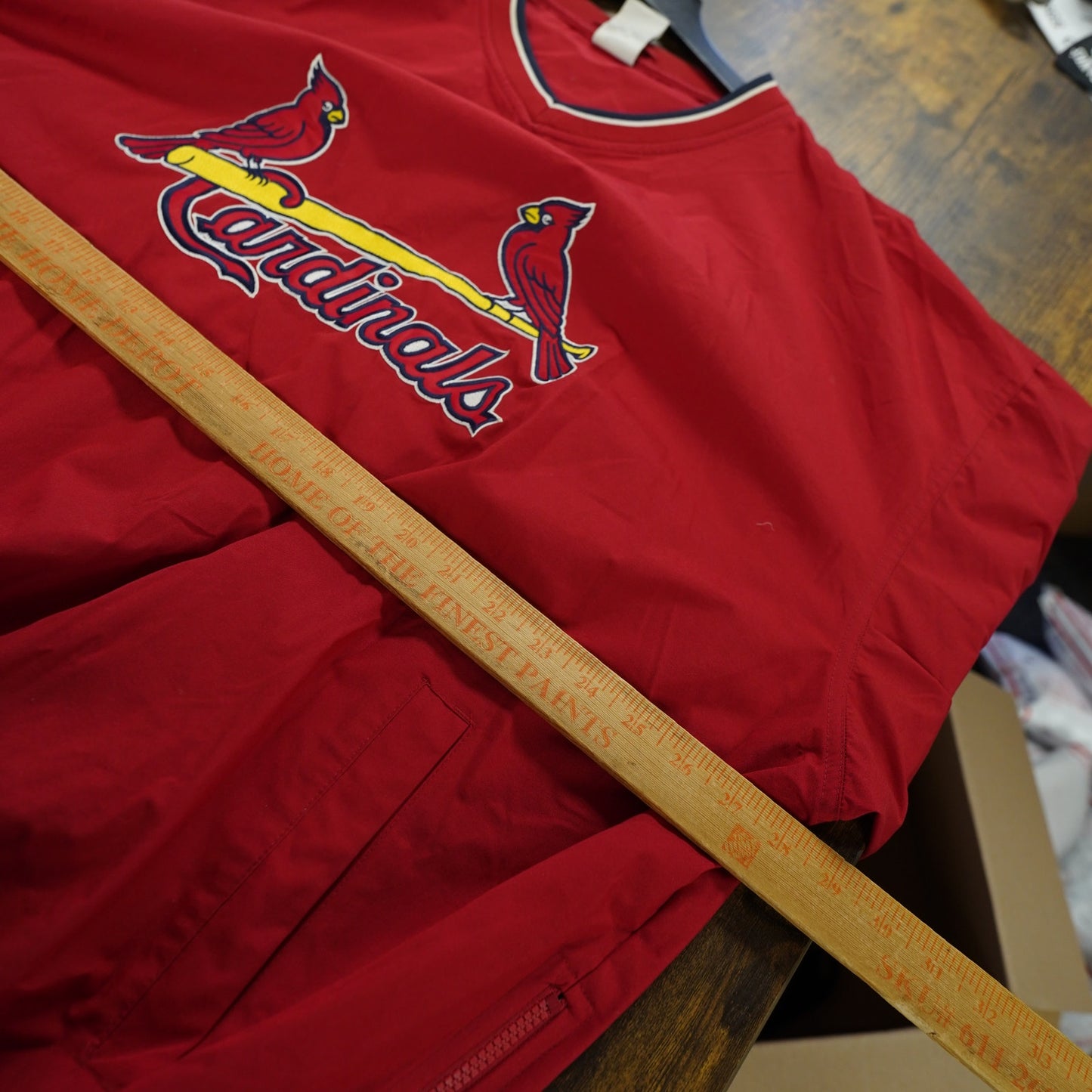 (XXL) Vtg St. Louis Cardinals Nike Center Swoosh Pullover Windbreaker Red