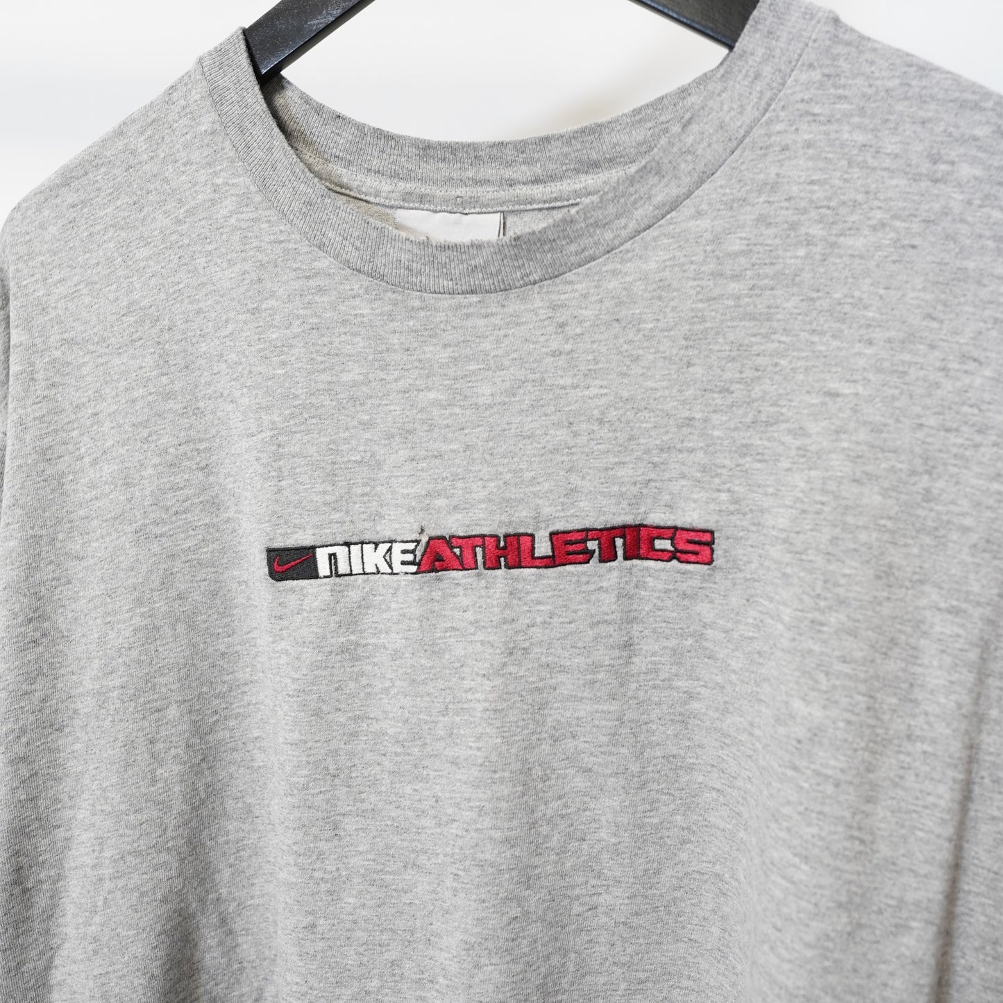 (L) Vintage Nike Athletics Y2K Sewn Long Sleeve T-Shirt Men's L Gray 2000s Retro