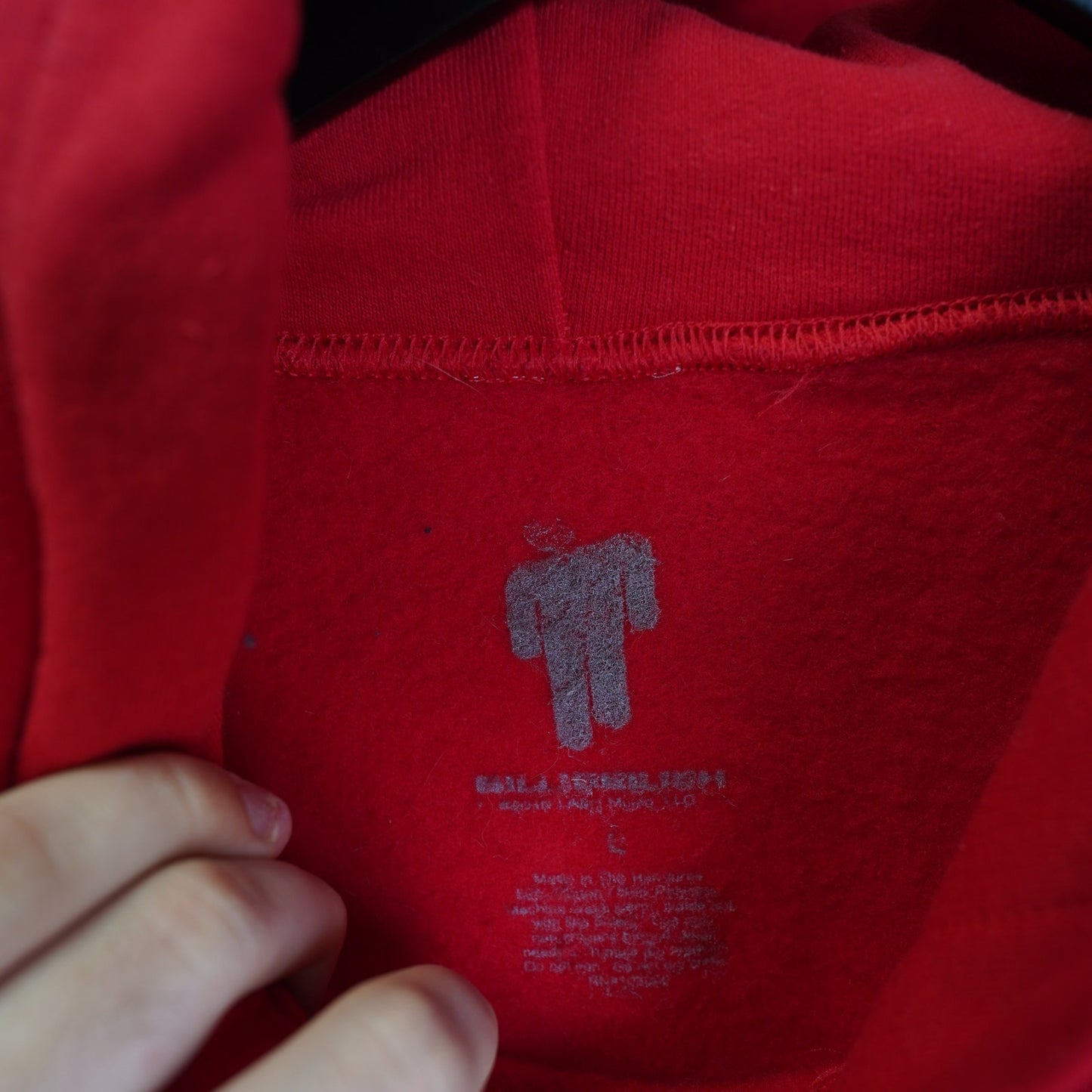 (L) Billie Eilish Concert Tour Promo Hoodie Black Blohsh Logo Unisex L Red Pullover