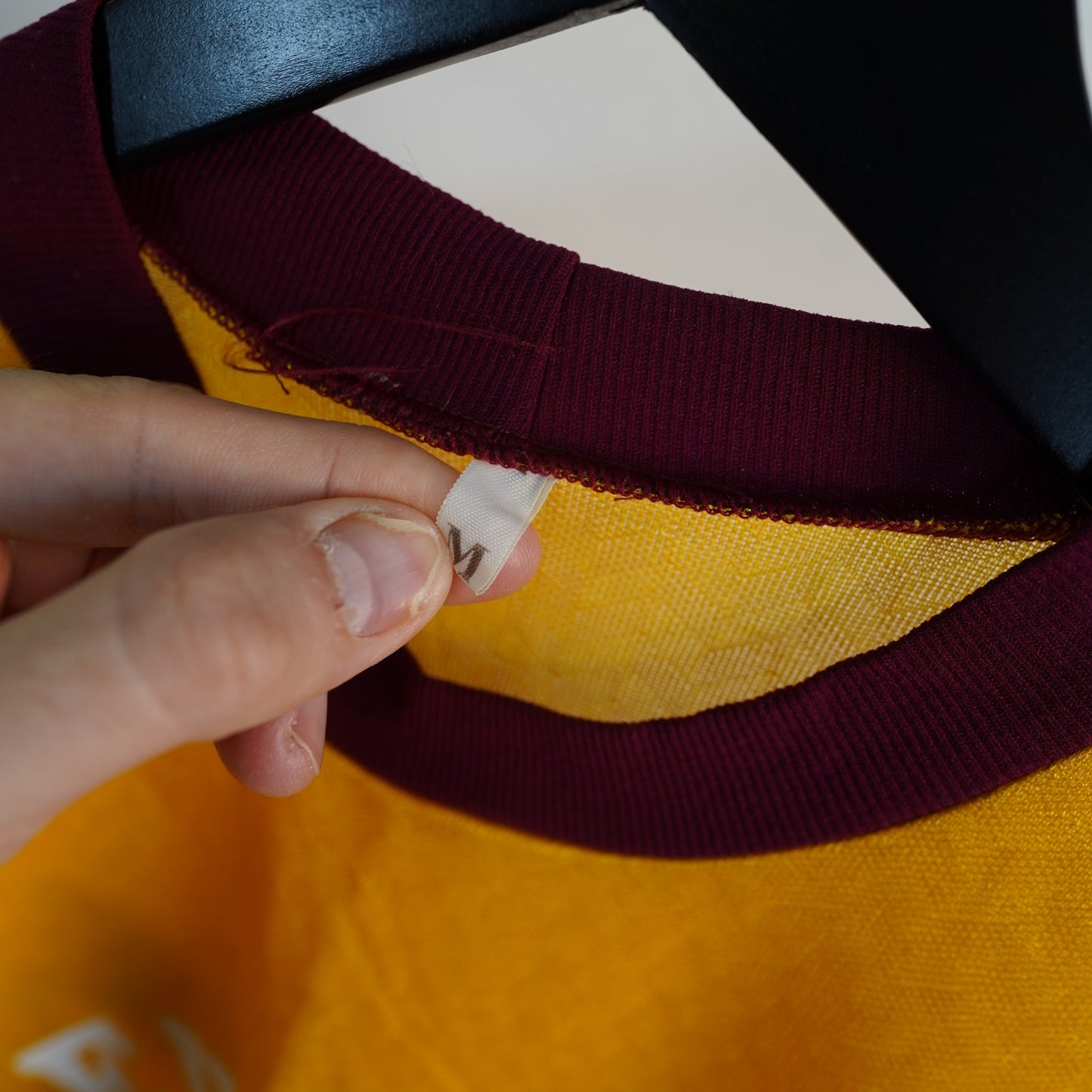 True Vintage 70s Soccer Academy Stitched Jersey Men's M Yellow Futbol